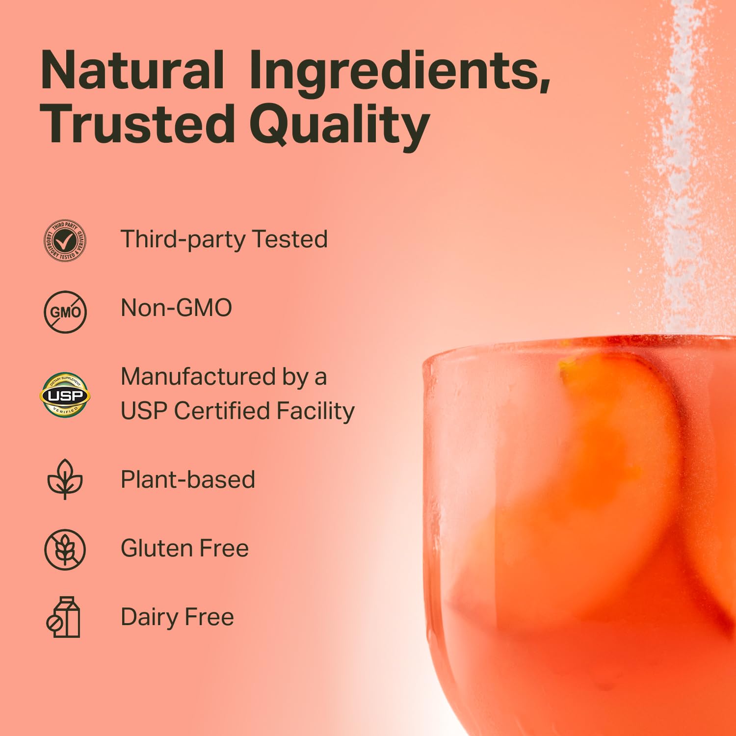 Proper Daily Glow Beauty Blend 231g peach flavour serving suggestion