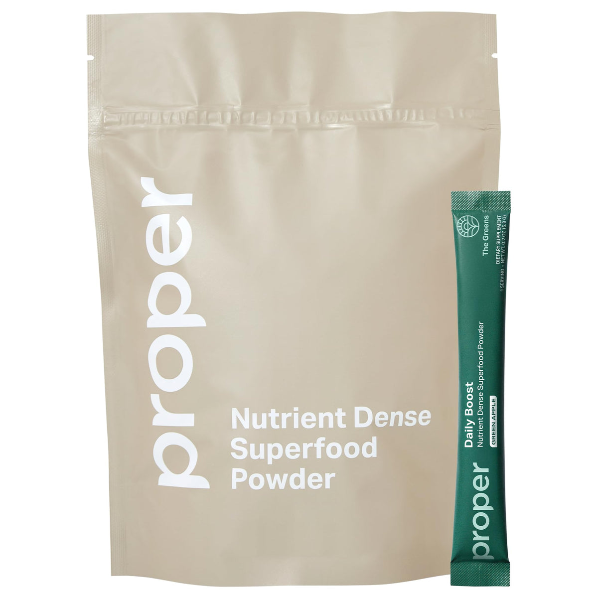 Proper Essential Greens Powder 109g packaging front view