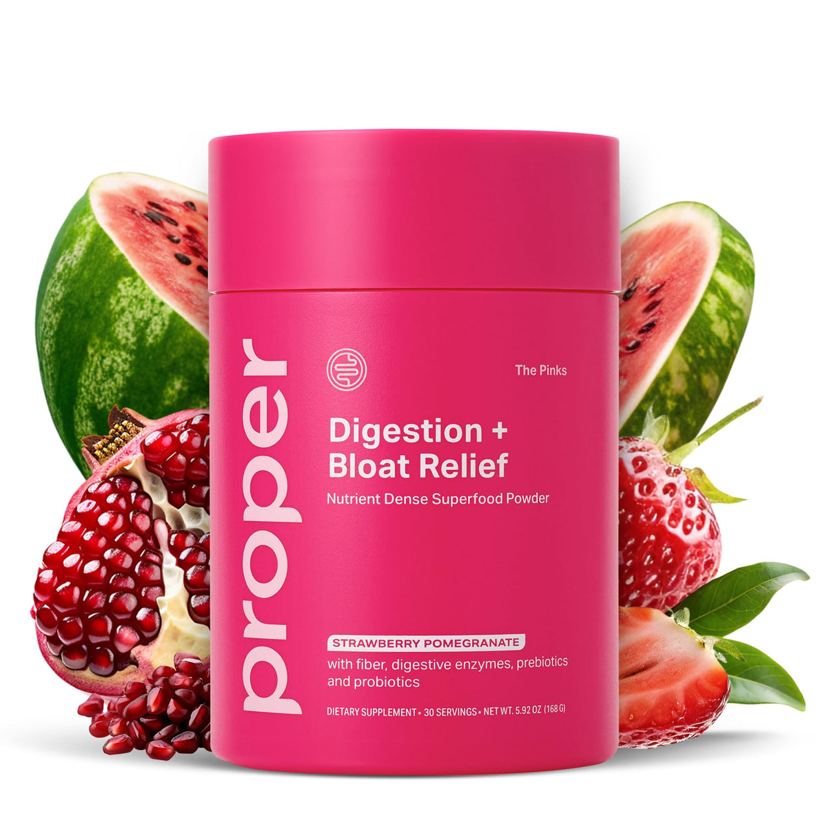 Proper Multi-Enzymes Strawberry Pomegranate powder front view