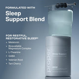 Proper Sleep Powder lifestyle shot with a calming night scene