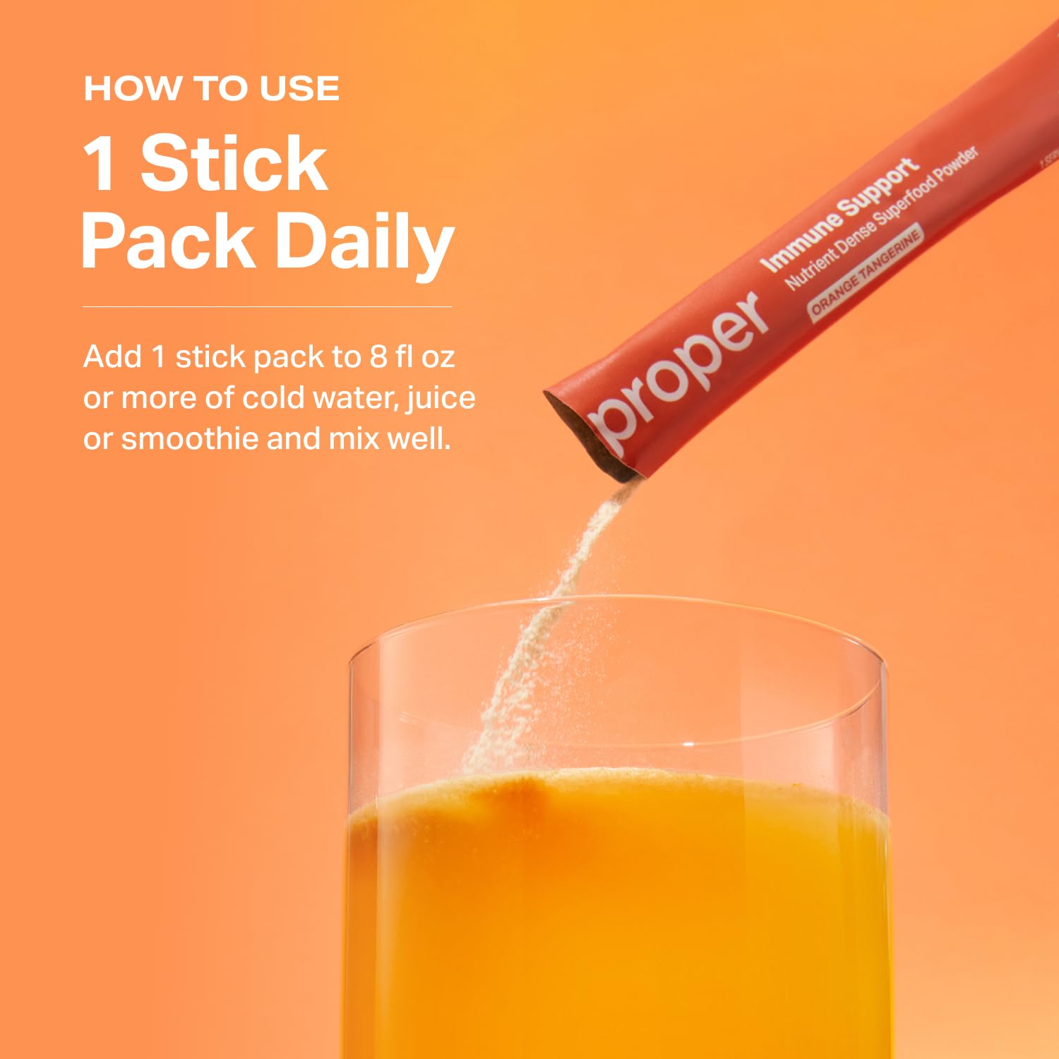 Proper Vitamin C daily wellness Powder Mix serving suggestion