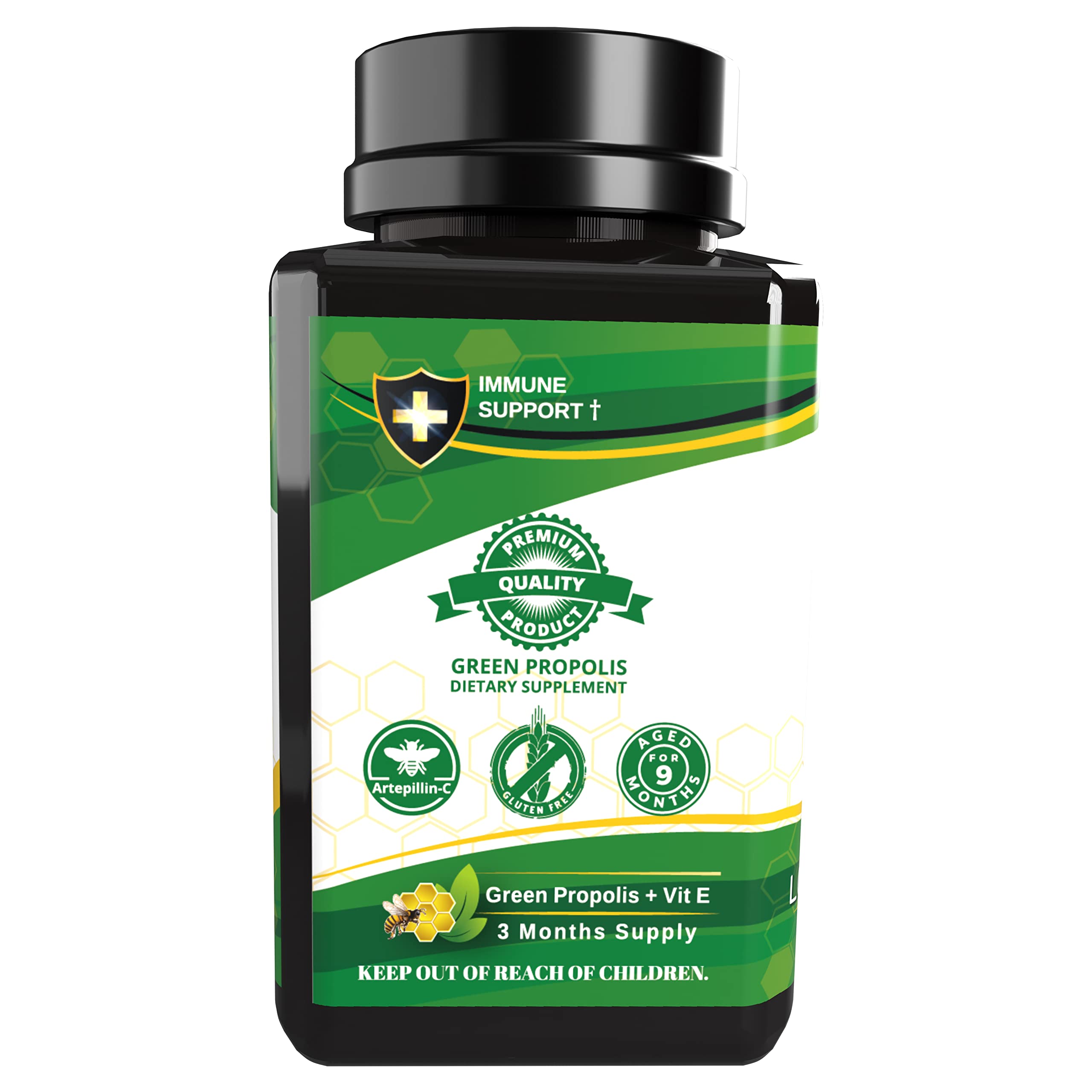 Propolis Health Bee Propolis Softgel on a wooden table