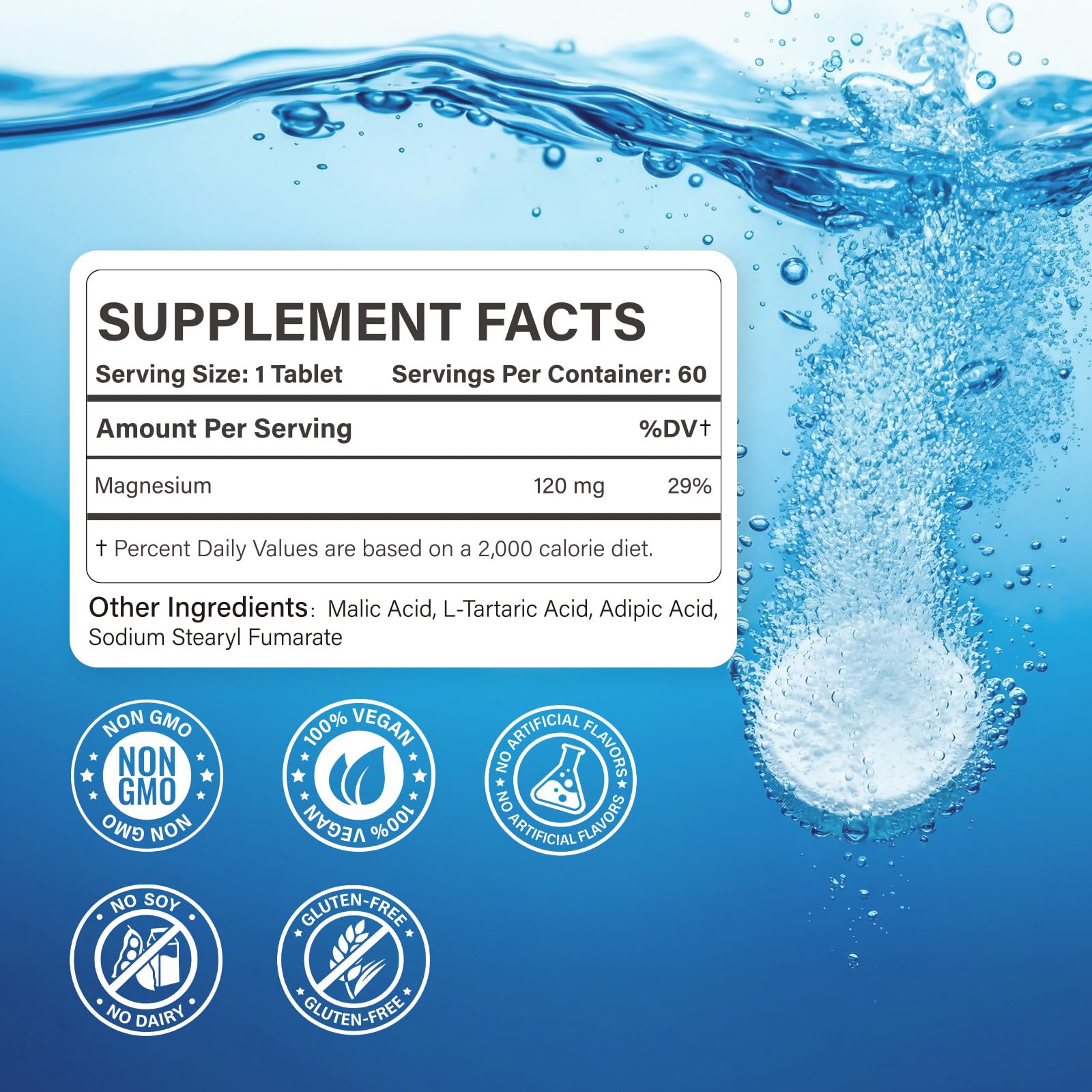 Proriginal Magnesium Hydrogen Water Tablets 120mg packaging