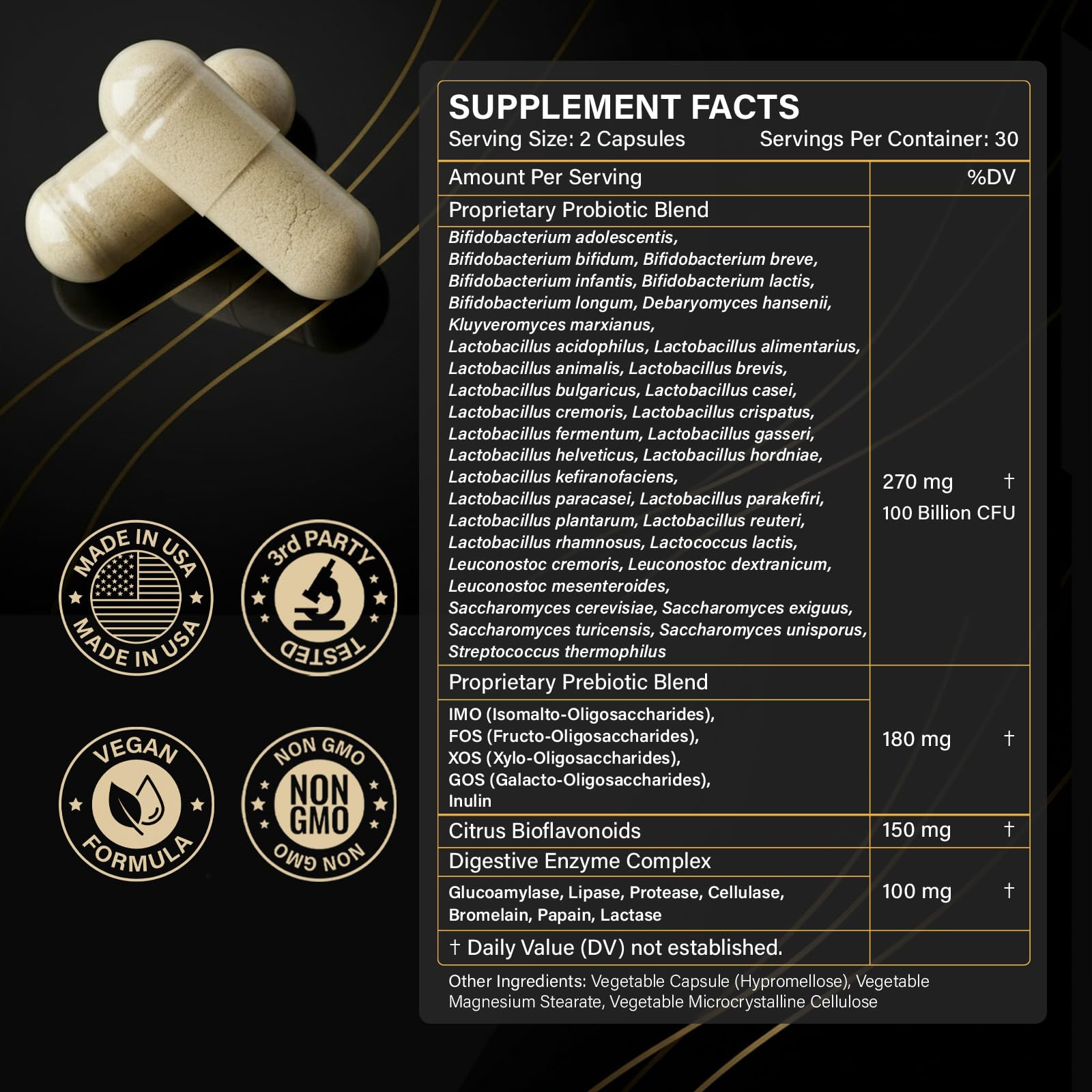 Proriginal Probiotics 100 Billion CFU packaging and label