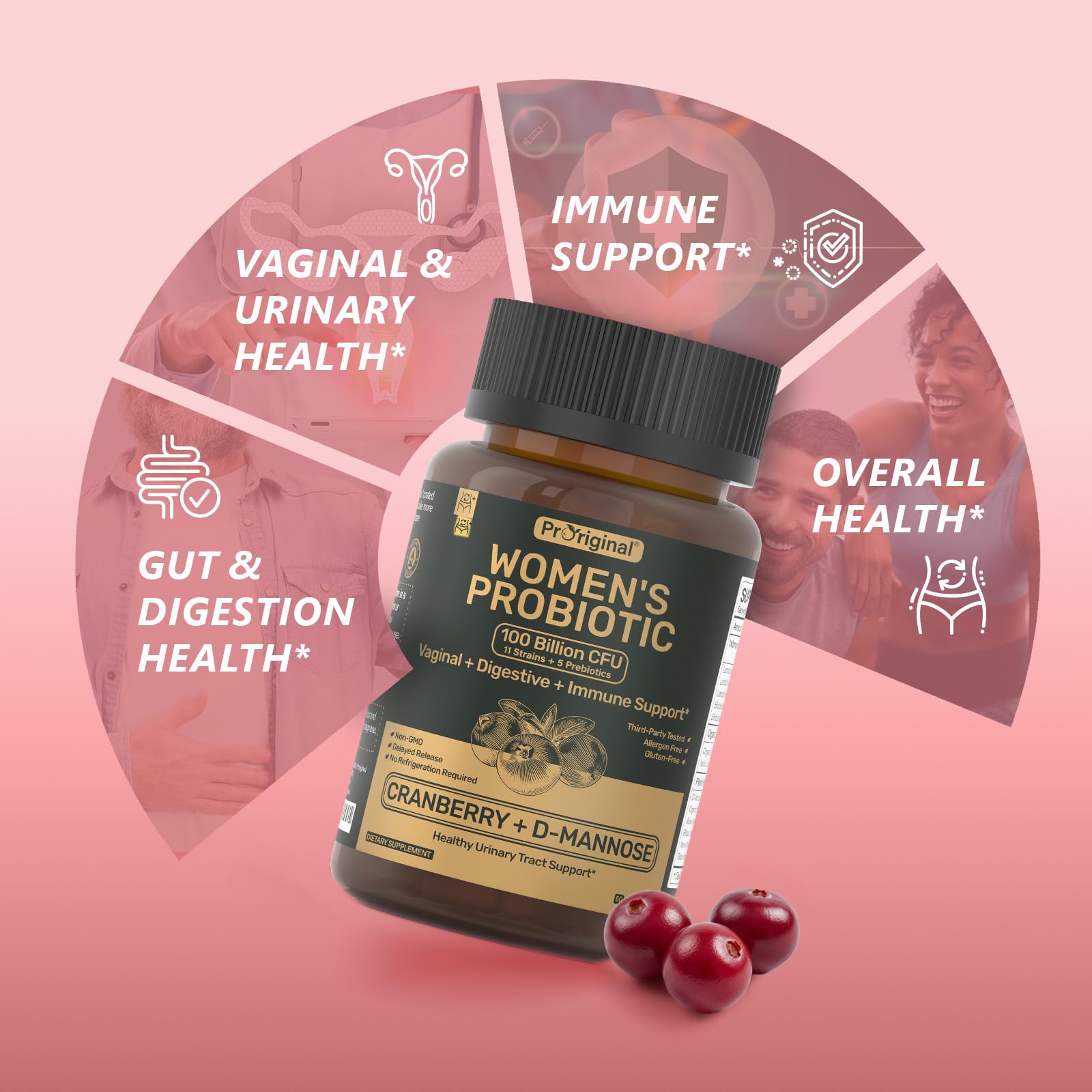 Proriginal Women’s Probiotic capsules with a glass of water