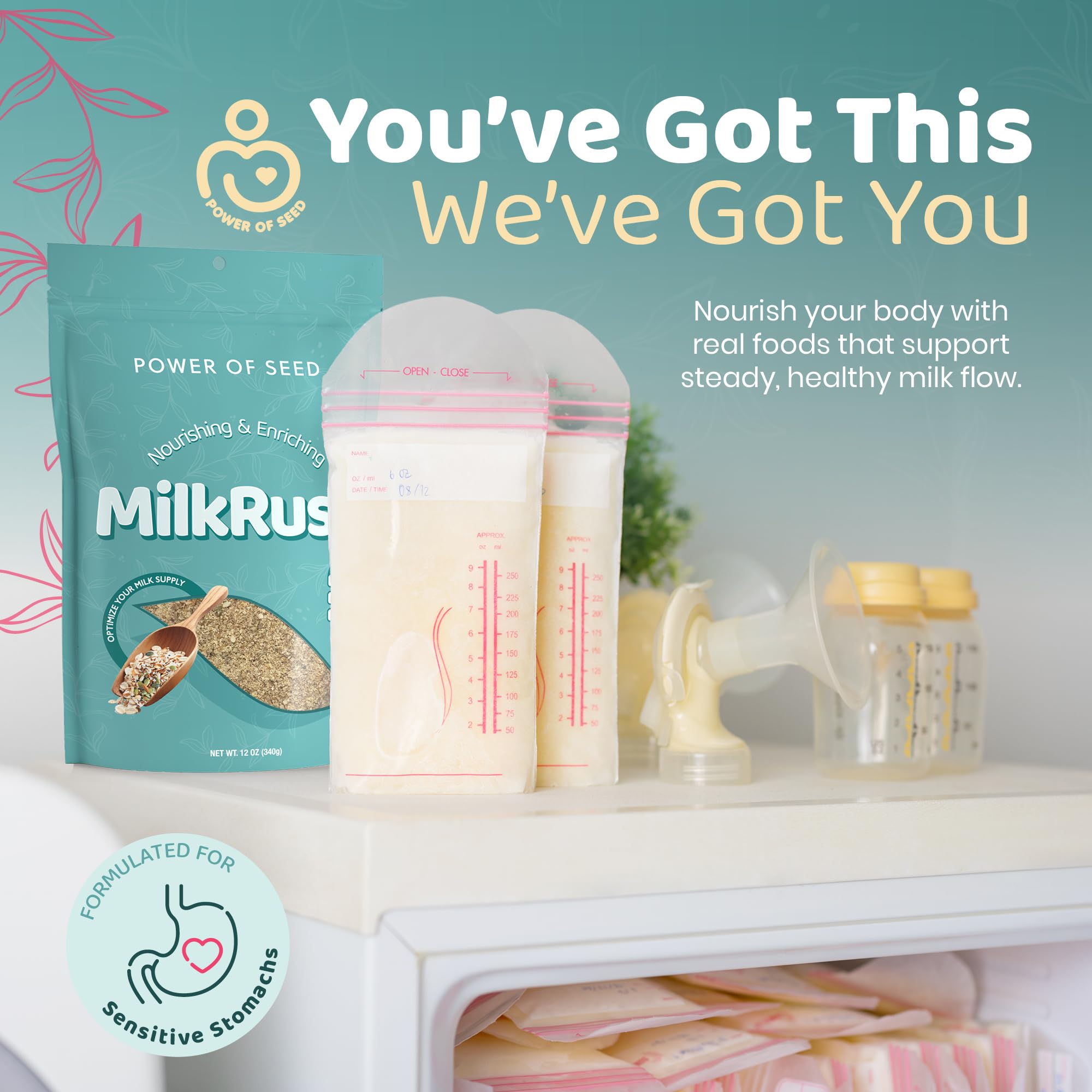 Proseed Lactation Protein Powder mixed in a smoothie
