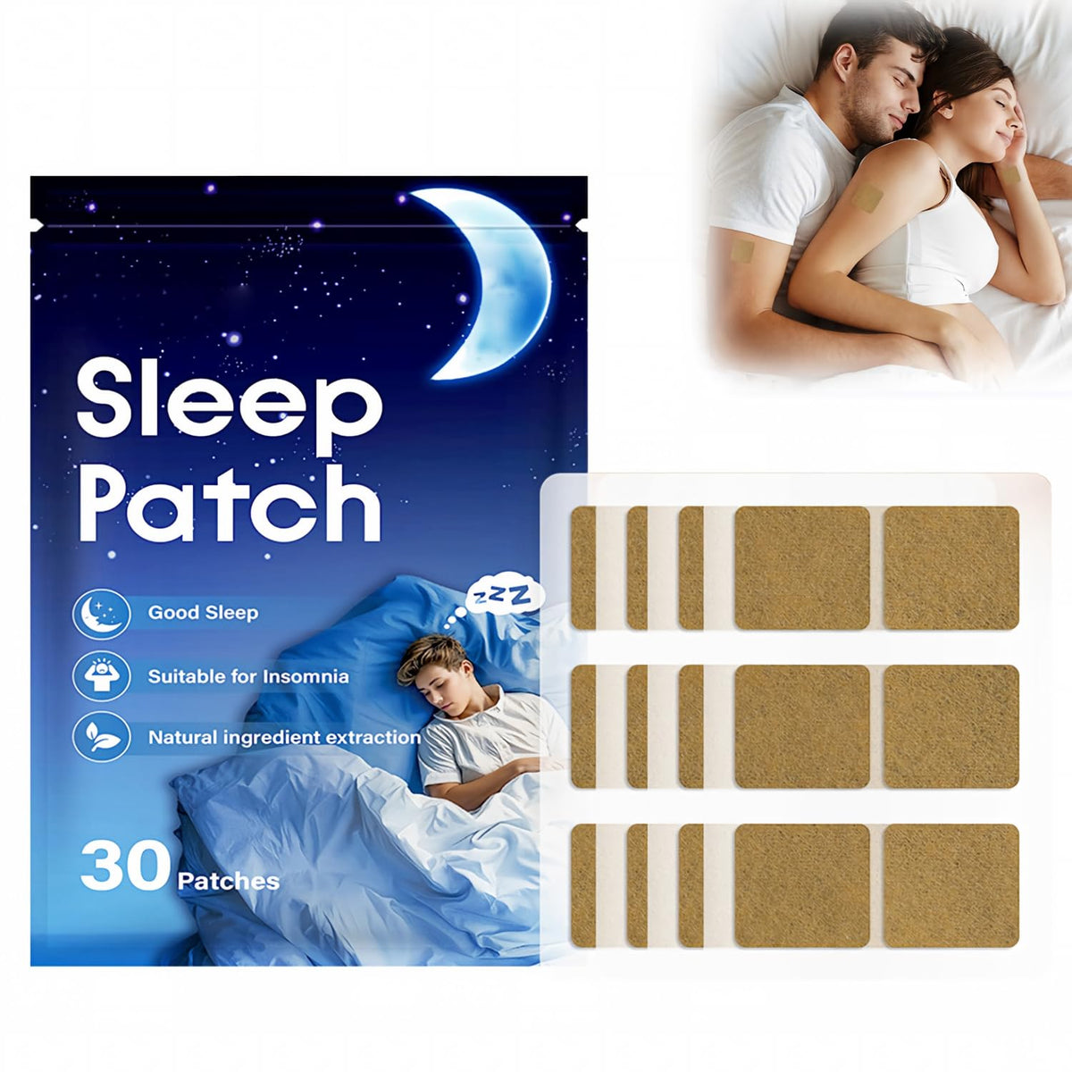 ProsperLoop Sleep Patches pack front view with 30 count