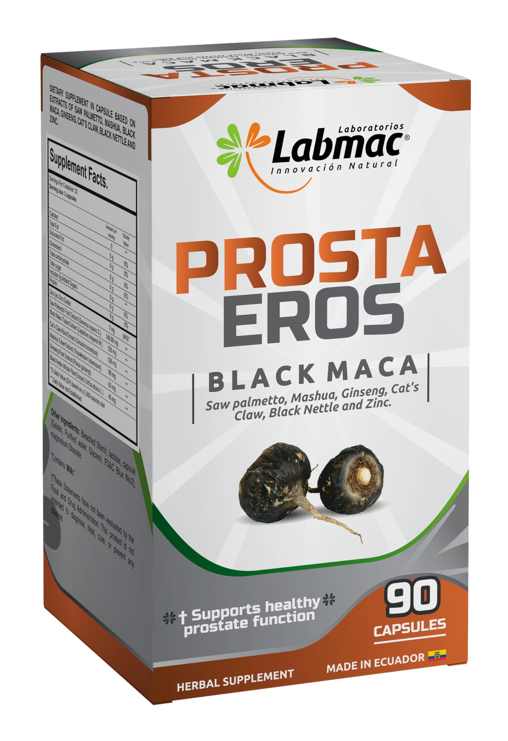 Prosta Eros Herbal Supplement packaging with label