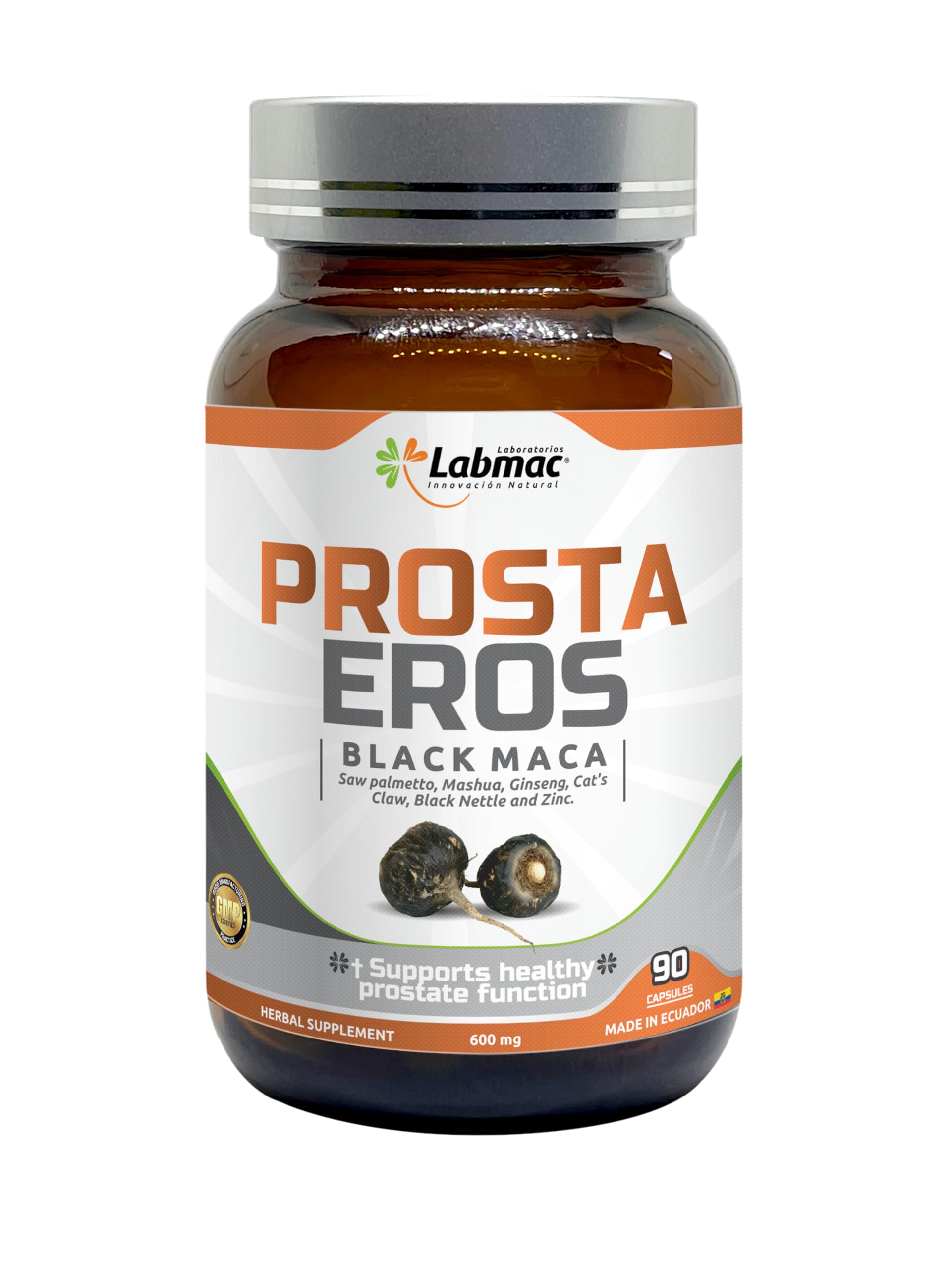 Prosta Eros Herbal Supplement side view with ingredients list