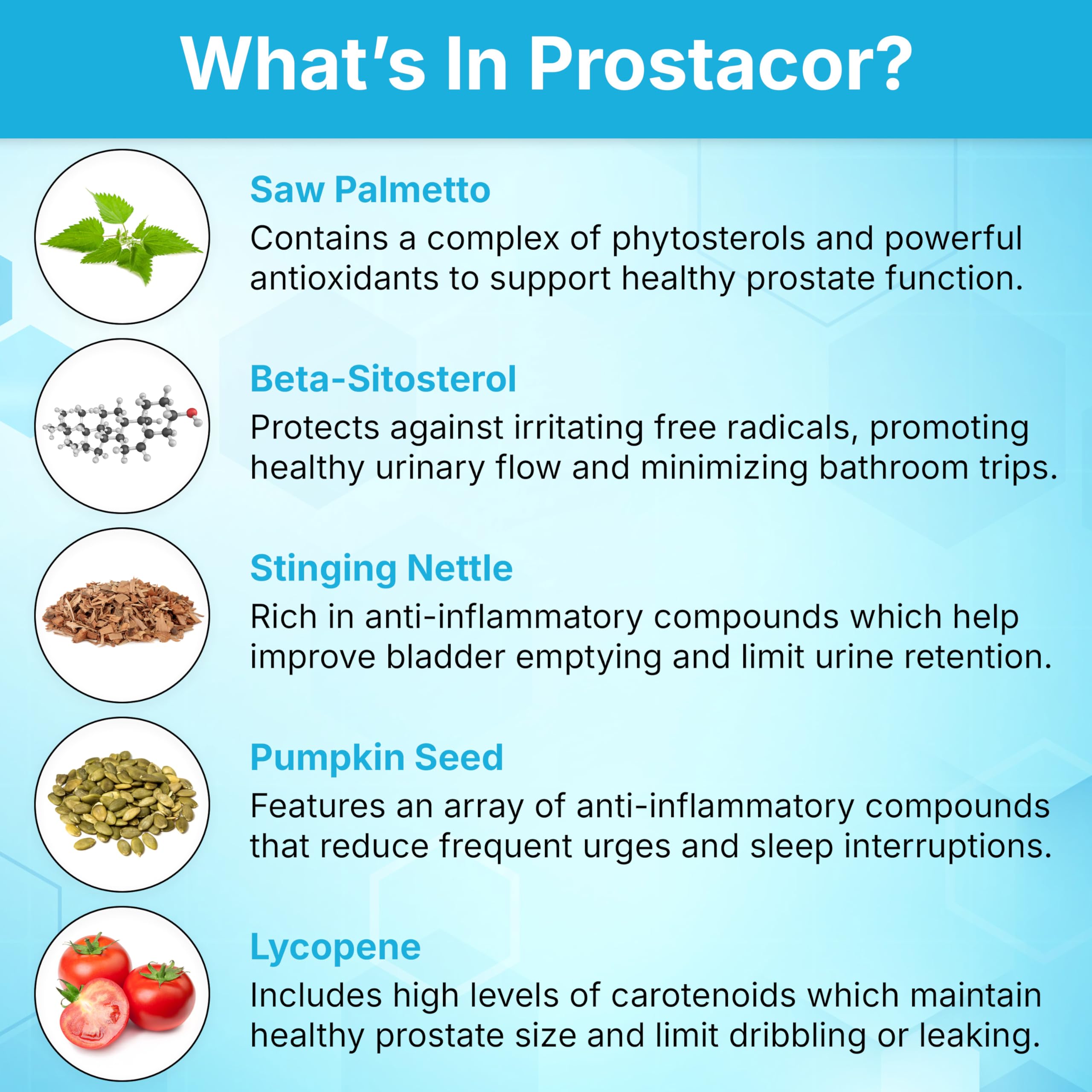 Prostacor Prostate Support Supplement ingredients list