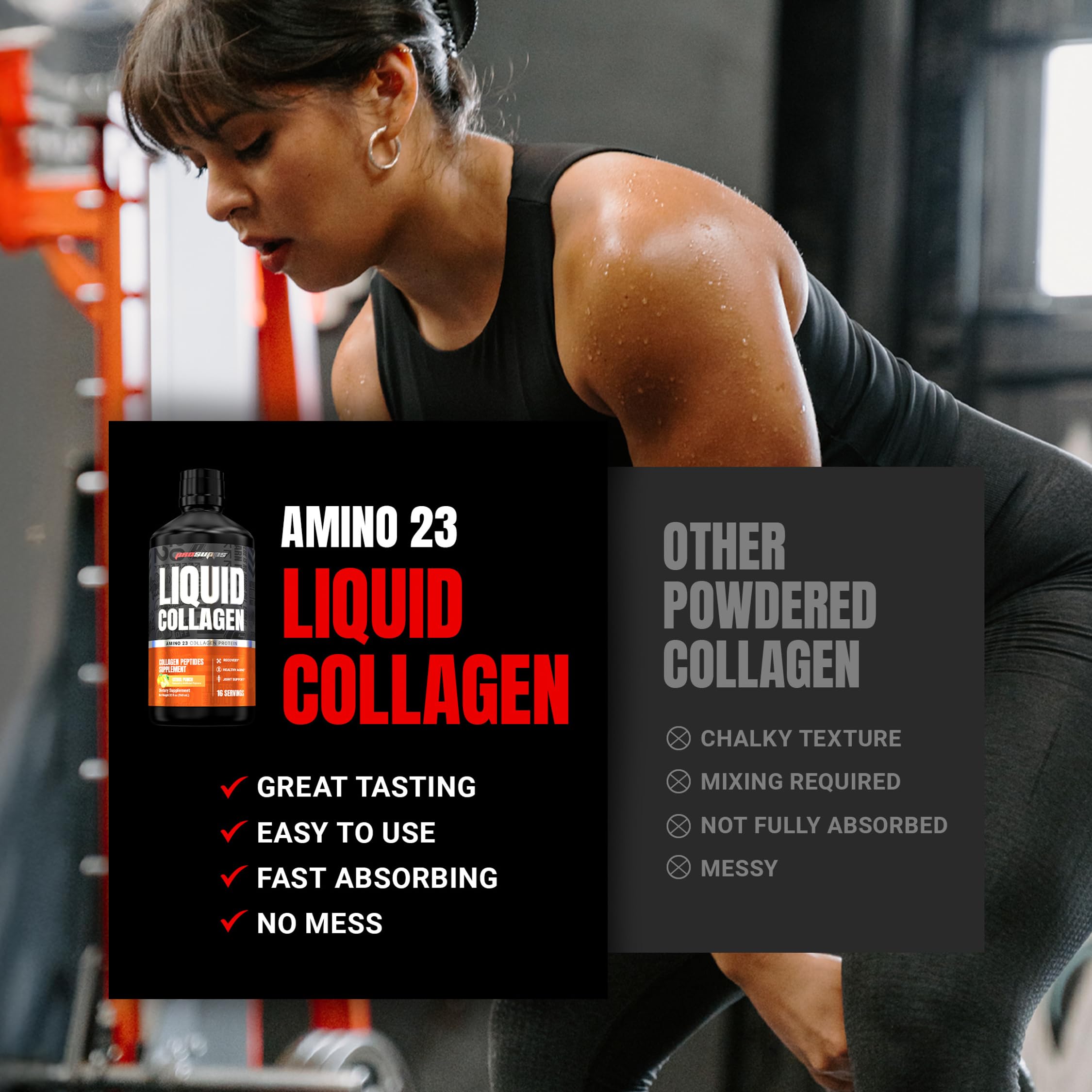 ProSupps Amino 23 Liquid Collagen Citrus Punch being poured