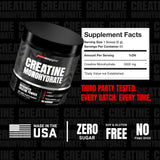 ProSupps Creatine Monohydrate 500g unflavoured powder on a gym bench
