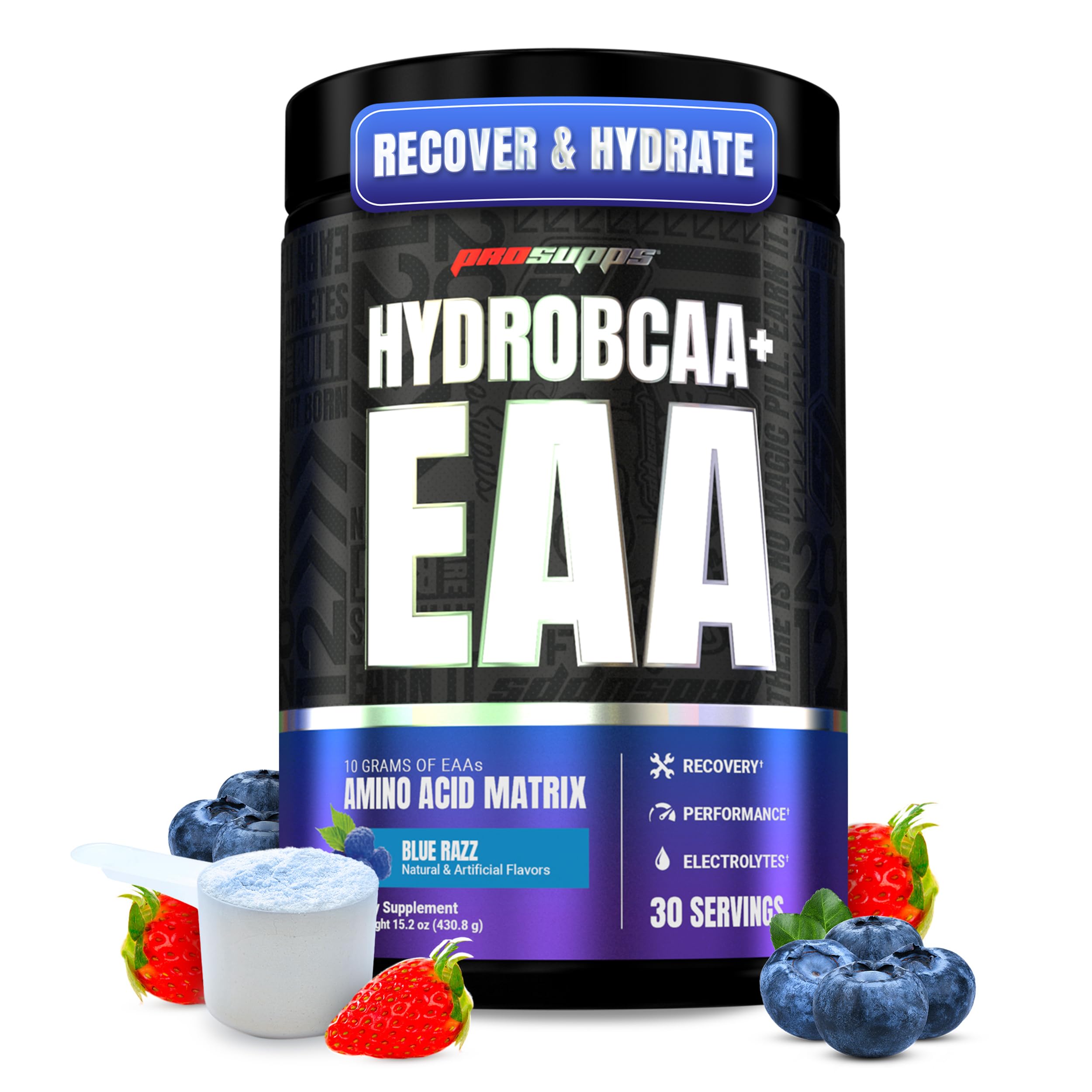 ProSupps HydroBCAA Blue Raspberry flavour front view