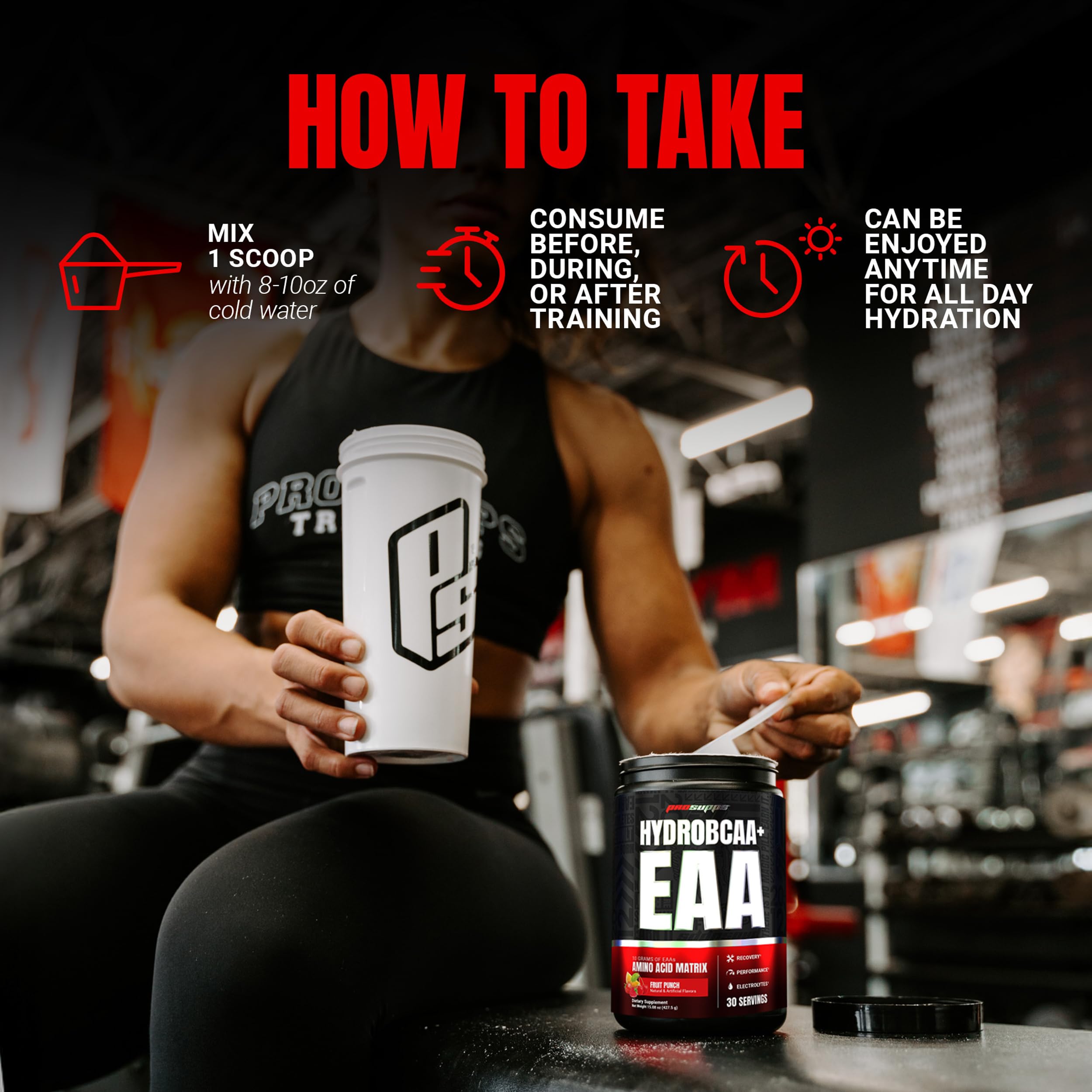 ProSupps HydroBCAA mixed in a glass of water