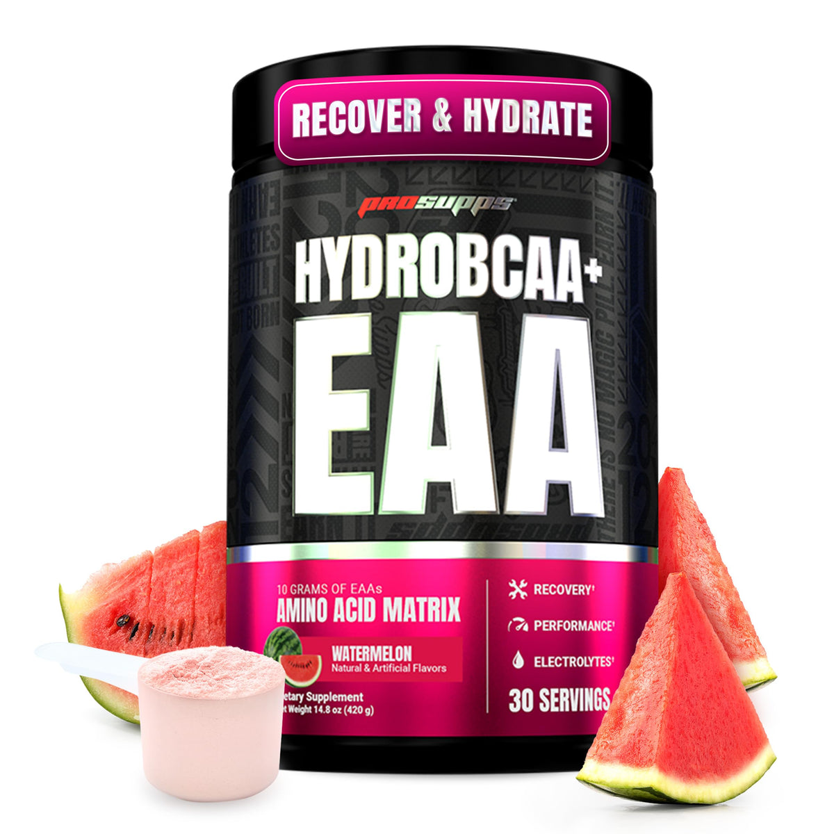 ProSupps HydroBCAA watermelon flavour supplement front view