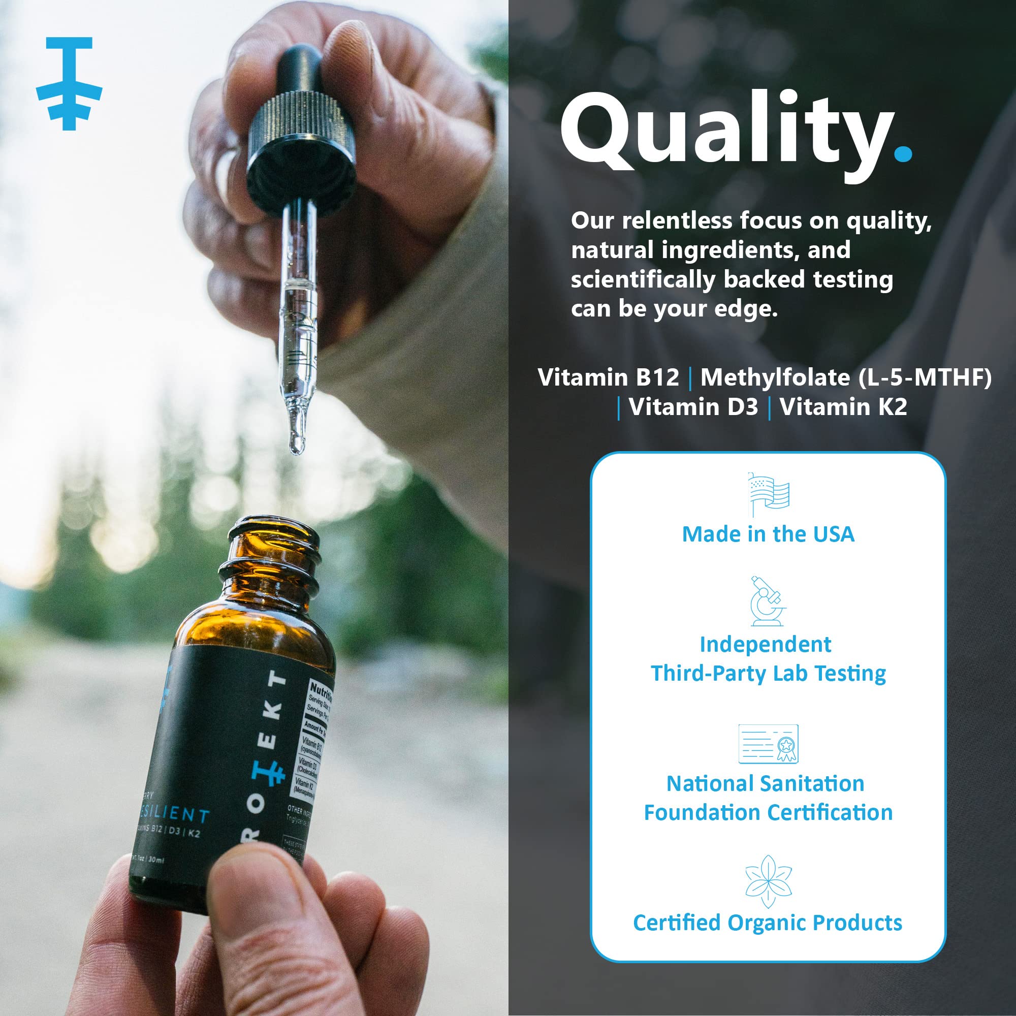 PROTEKT Liquid Vitamin B12 with D3 and K2 packaging