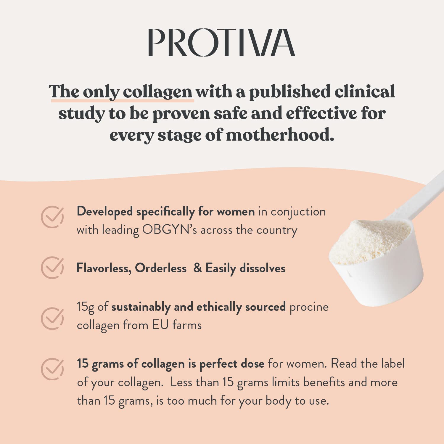PROTIVA Collagen Powder being mixed in a glass