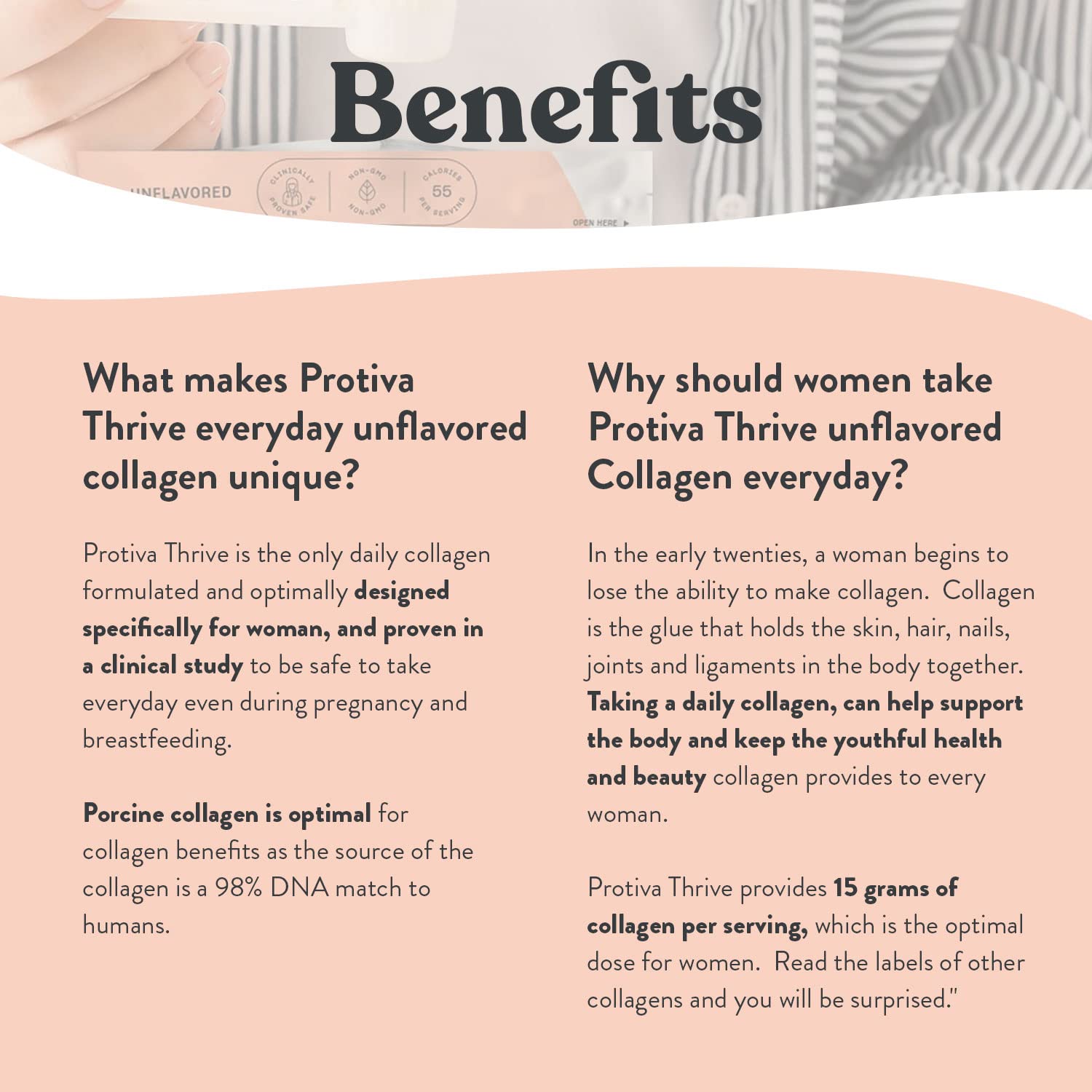 PROTIVA Collagen Powder on a kitchen counter