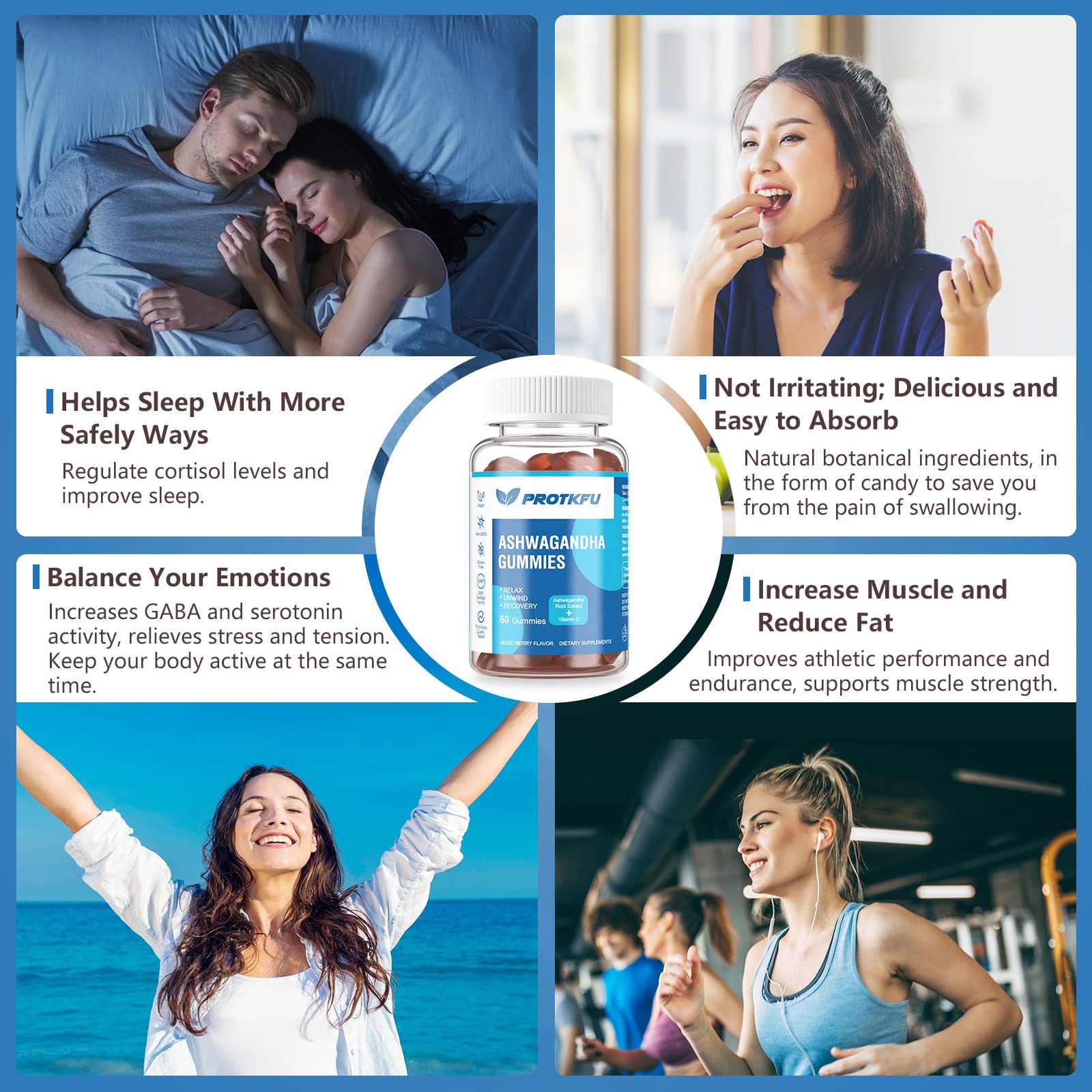 ProTKFU Ashwagandha Gummies back view with nutritional information