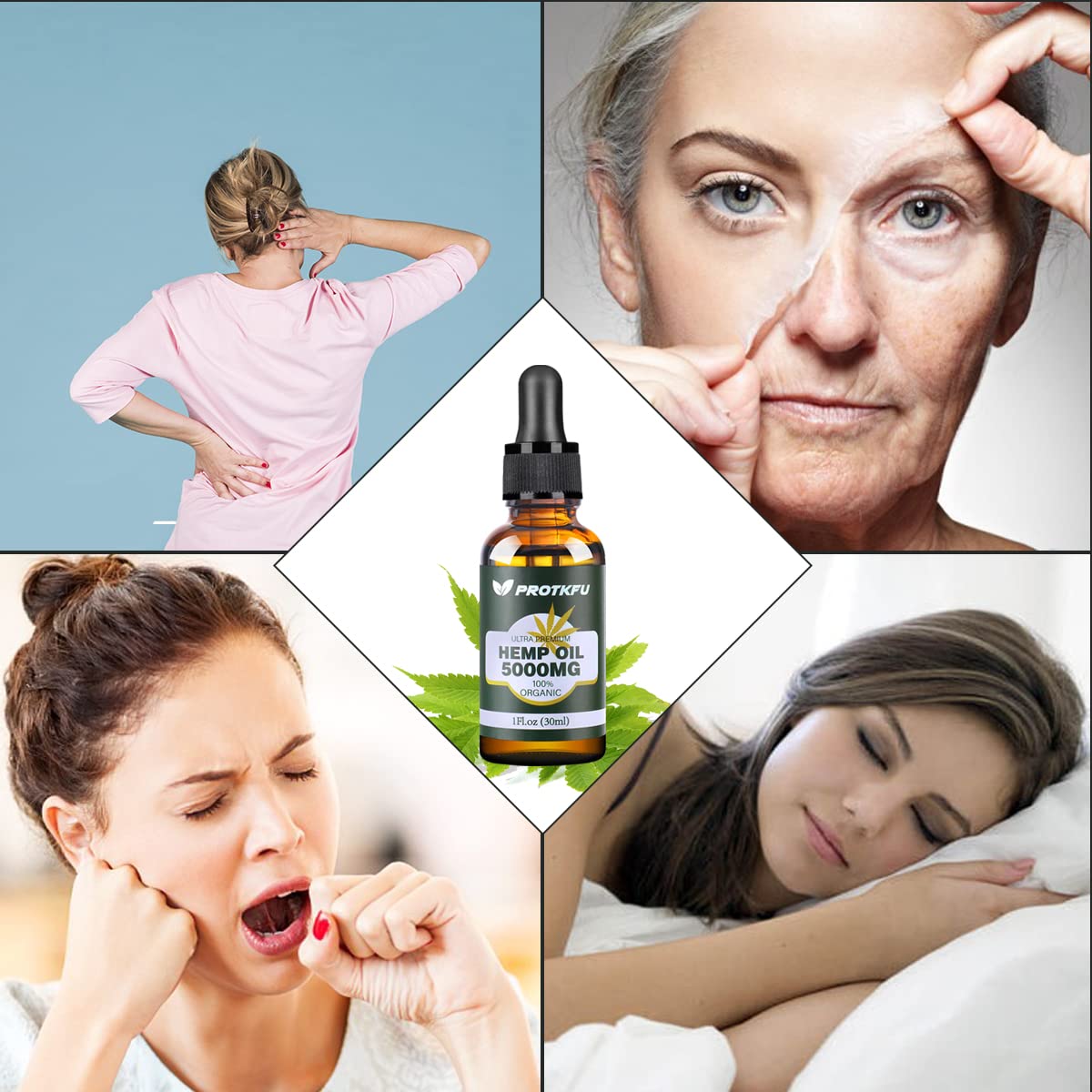 ProTKFU Hemp Oil Omega 3-6-9 bottle top view
