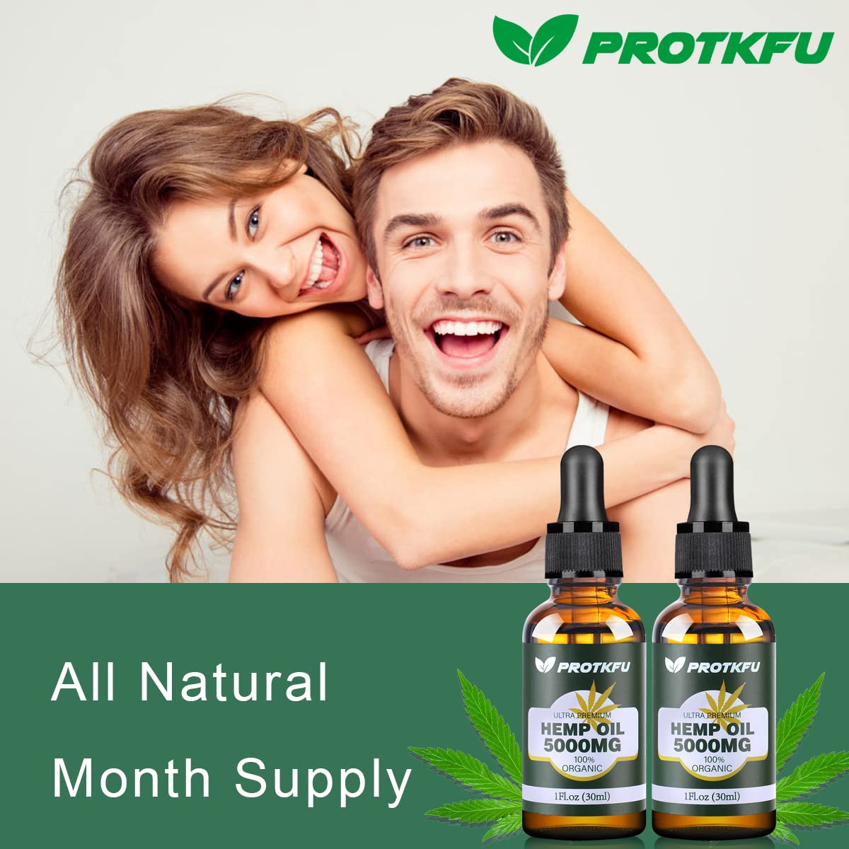 ProTKFU Hemp Oil Omega 3-6-9 lifestyle scene with plants