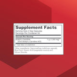PROTOCOL FOR LIFE BALANCE Acetyl-L-Carnitine 500mg Veg Capsules bottle side view