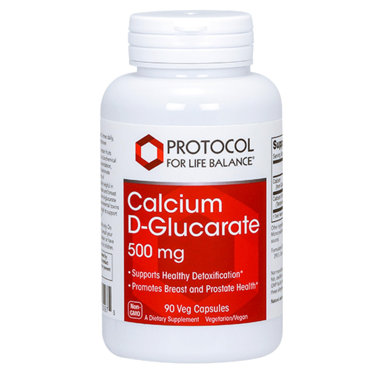 PROTOCOL FOR LIFE BALANCE Calcium D-Glucarate 500mg Veg Capsules front view