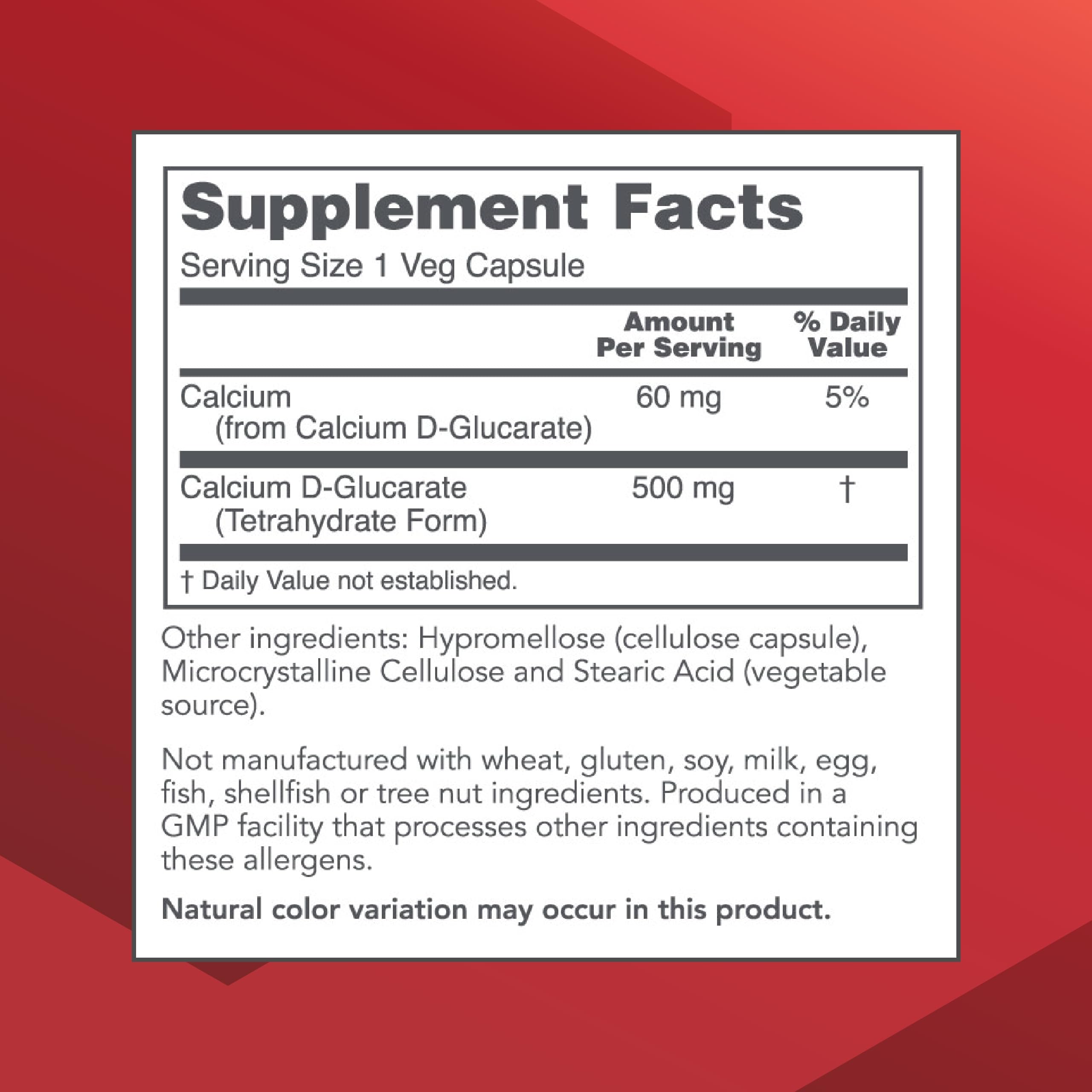 PROTOCOL FOR LIFE BALANCE Calcium D-Glucarate 500mg Veg Capsules side view