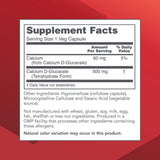 PROTOCOL FOR LIFE BALANCE Calcium D-Glucarate 500mg Veg Capsules side view