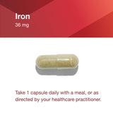 PROTOCOL FOR LIFE BALANCE Iron Supplement bottle with capsules spilling out