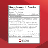PROTOCOL FOR LIFE BALANCE L-Glutamine Capsules 1000mg bottle side view