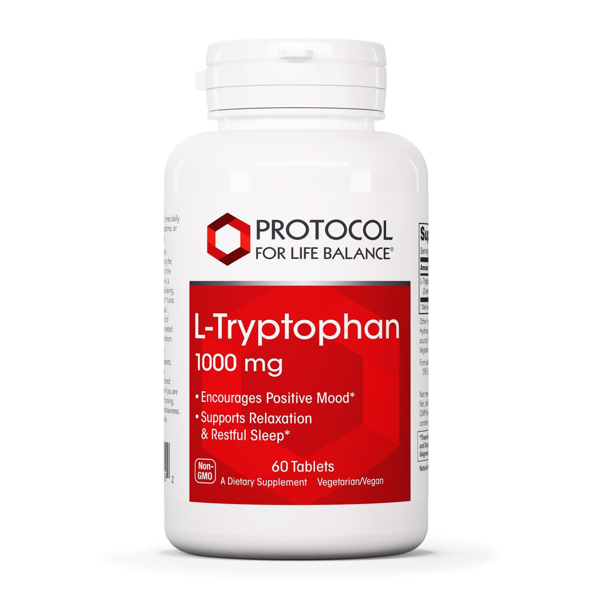 PROTOCOL FOR LIFE BALANCE L-Tryptophan 1000 mg tablet front view