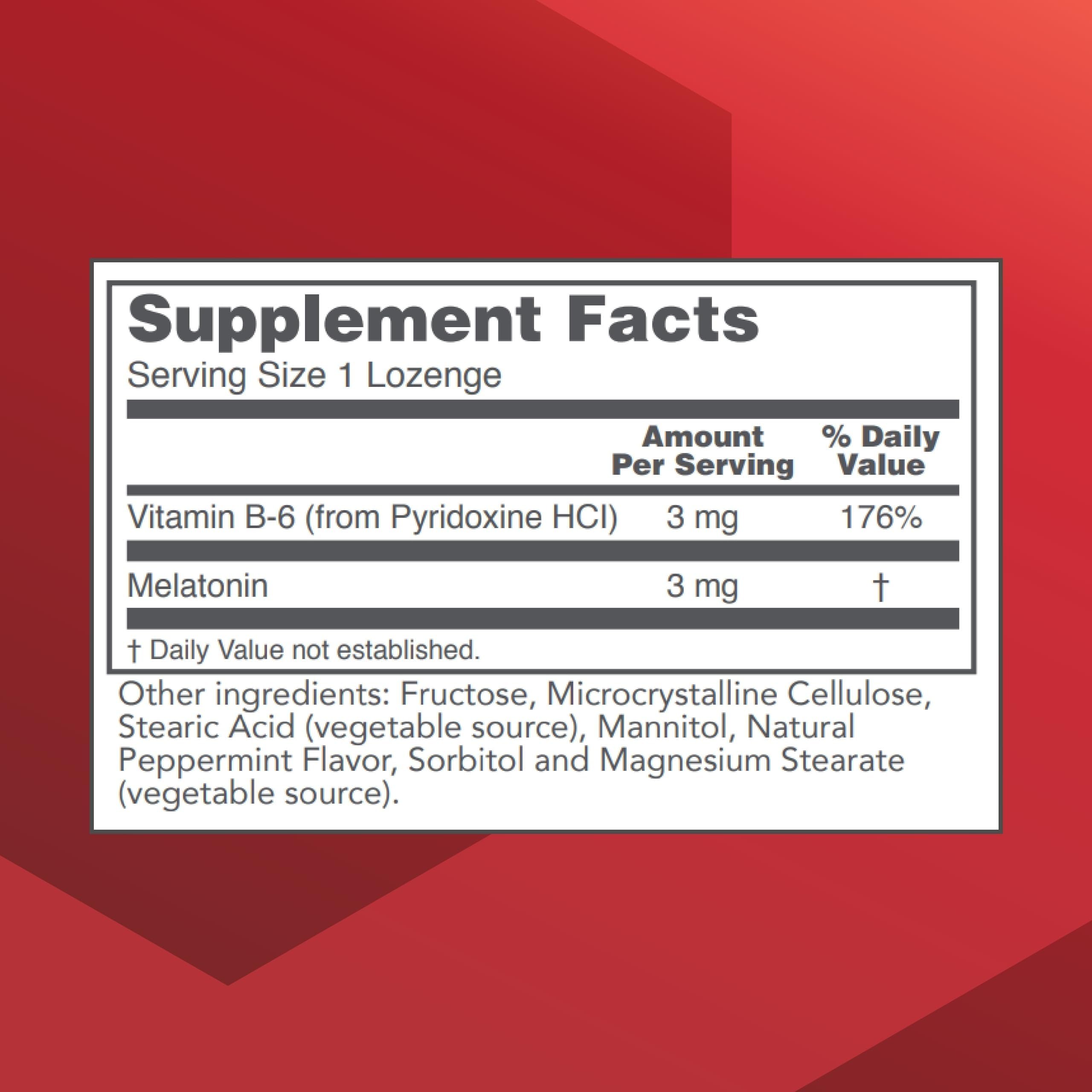 PROTOCOL FOR LIFE BALANCE Melatonin 3mg chewable lozenges packaging