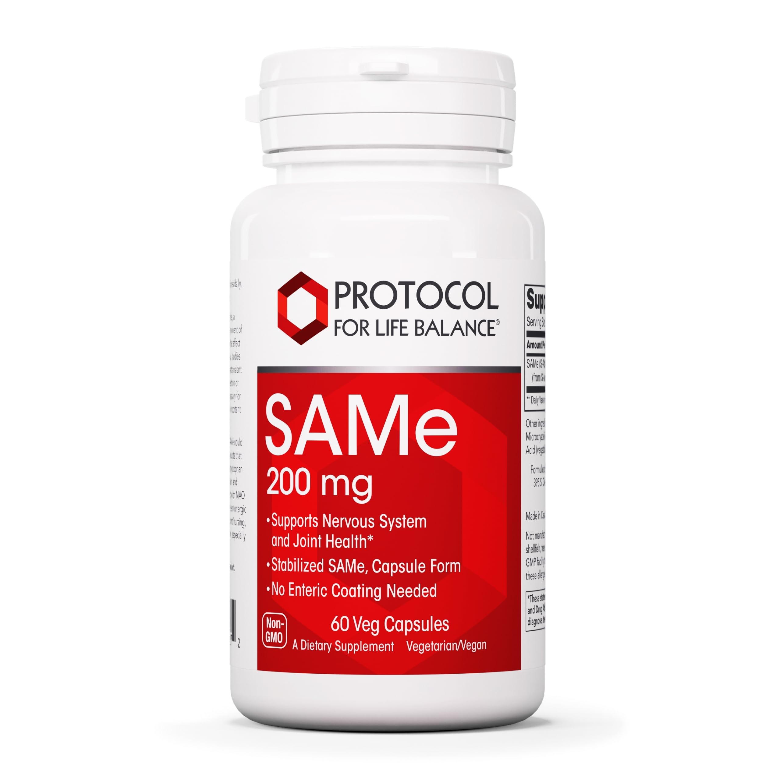PROTOCOL FOR LIFE BALANCE SAMe 200mg supplement front view