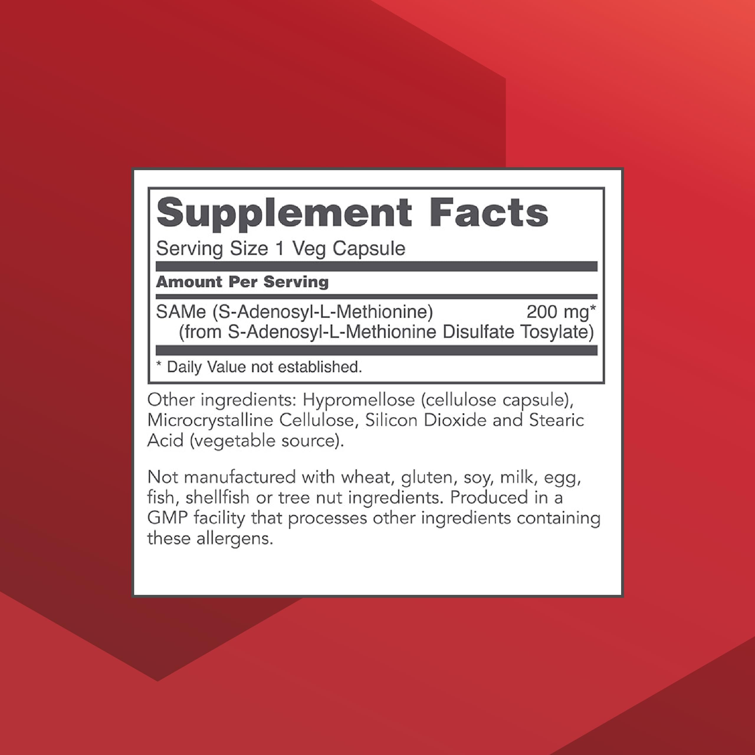PROTOCOL FOR LIFE BALANCE SAMe 200mg supplement side view