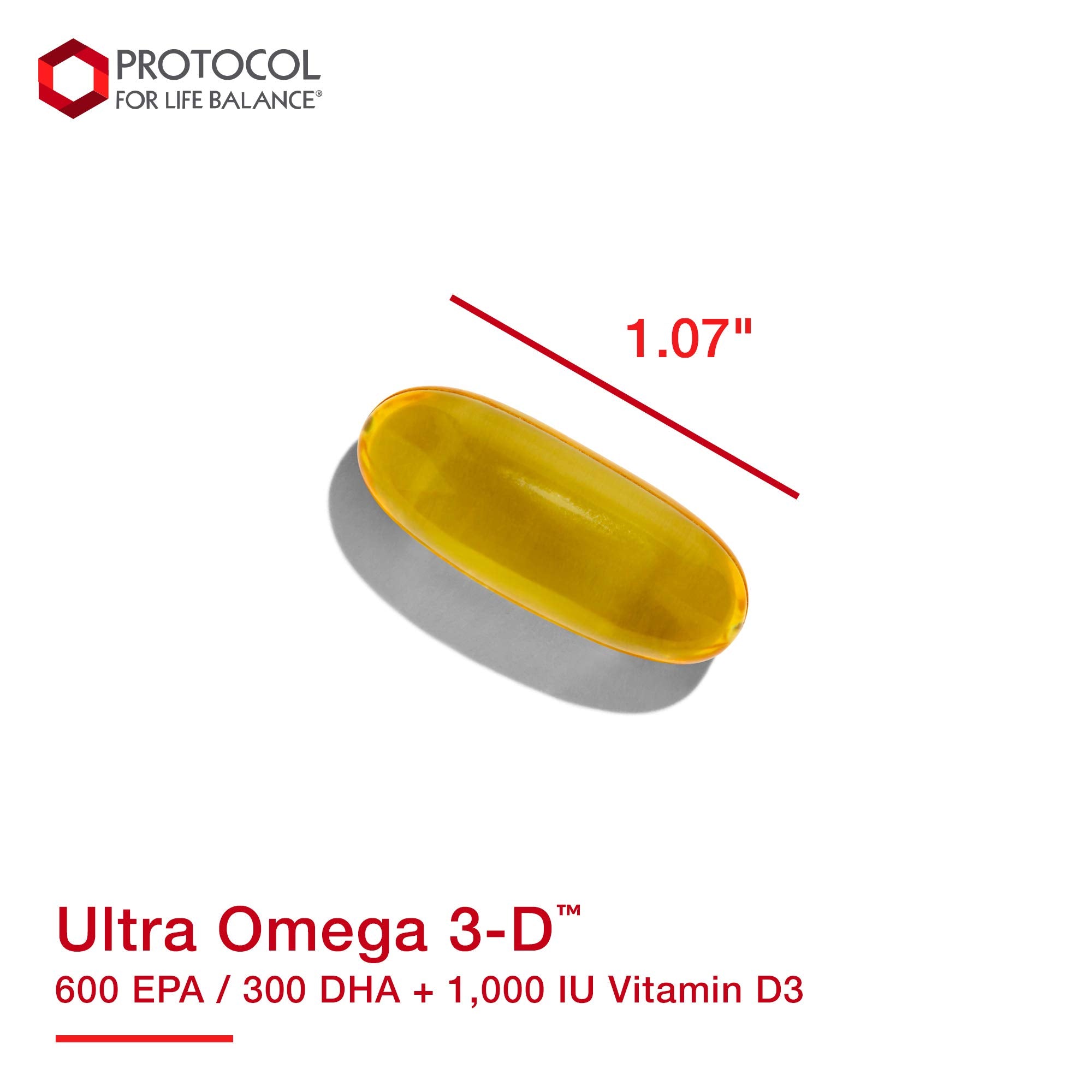 PROTOCOL FOR LIFE BALANCE Ultra Omega 3-D softgel on a table