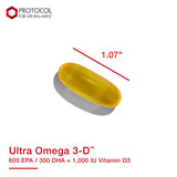 PROTOCOL FOR LIFE BALANCE Ultra Omega 3-D softgel on a table