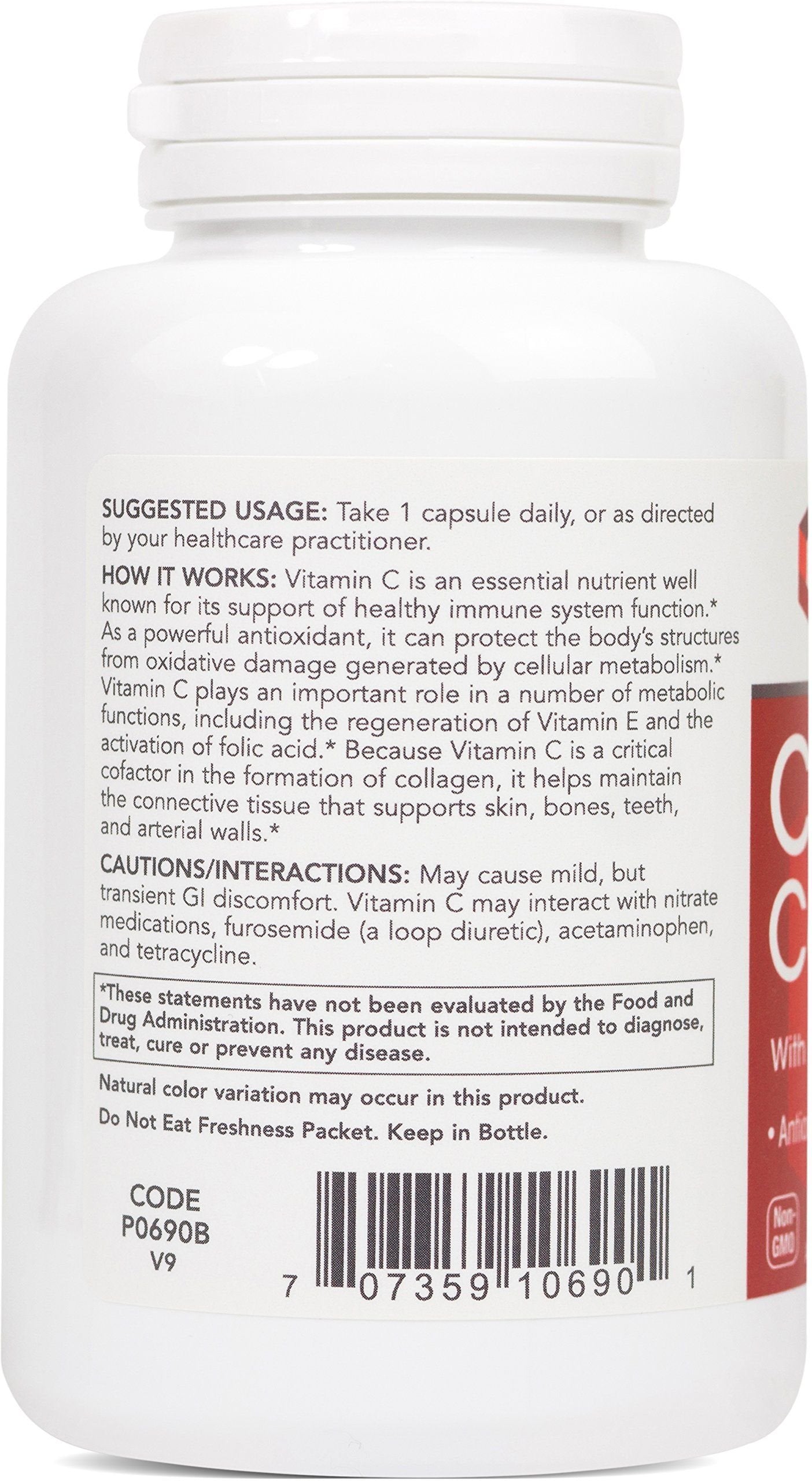 PROTOCOL FOR LIFE BALANCE Vitamin C 1000mg side view