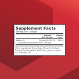 PROTOCOL FOR LIFE BALANCE Vitamin D3 2000 IU Softgel back view