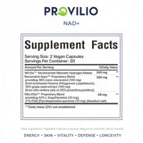 Provilio NAD Resveratrol Supplement 60 Capsules close-up