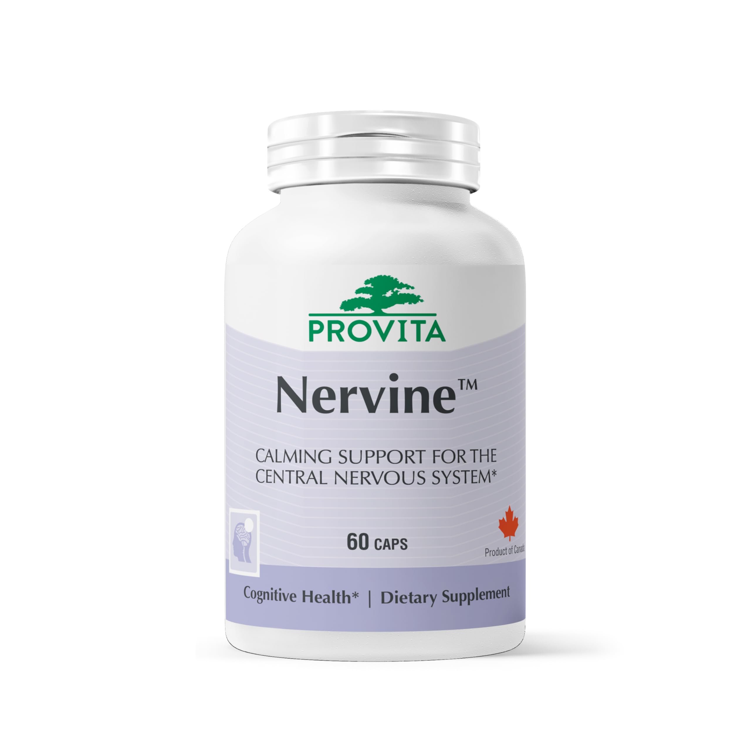 PROVITA Nervine Calm Support Supplement 60 Veg Capsules front view