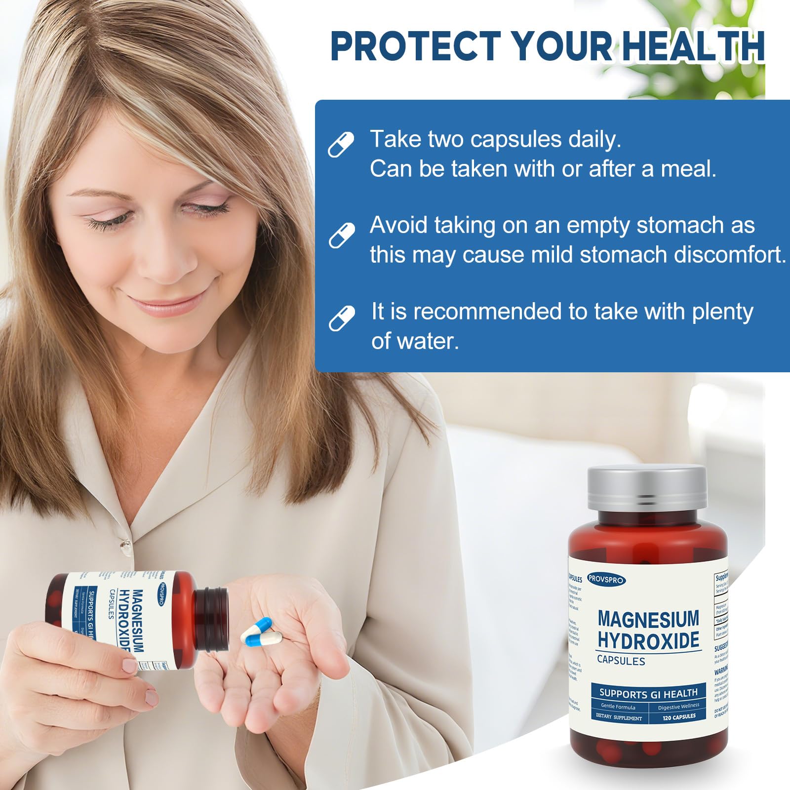 provspro Magnesium Hydroxide Capsules 600mg lifestyle scene