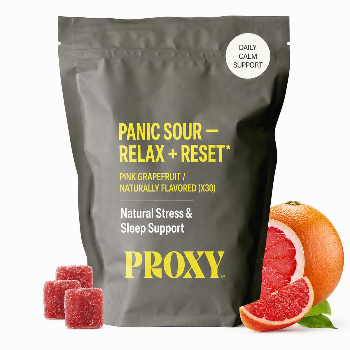 PROXY Panic Sour GABA L-Theanine Calm Sleep Gummies front view