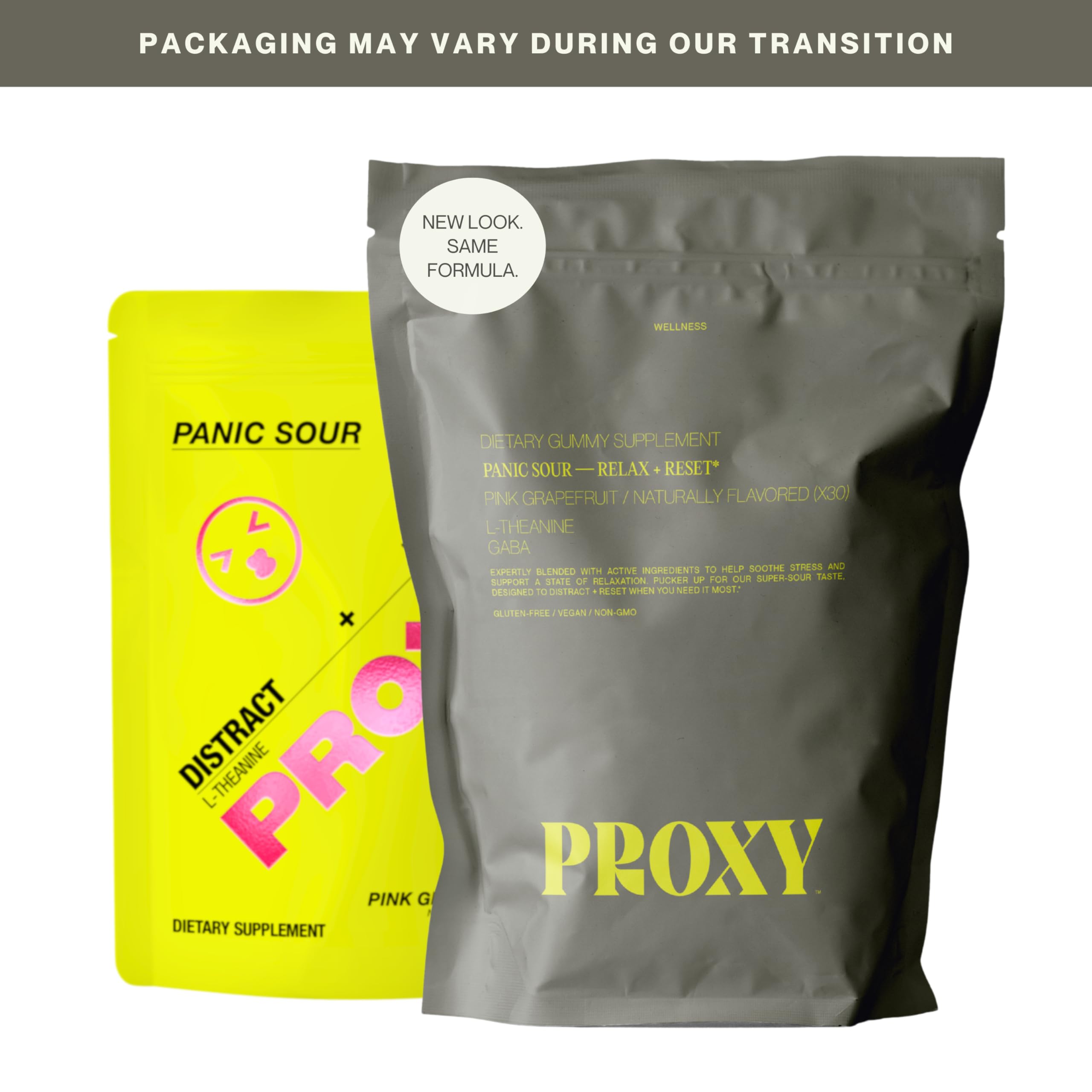 PROXY Panic Sour Gummies packaging with grapefruit flavour