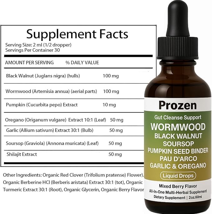 PROZEN Wormwood Drops 145g bottle side view