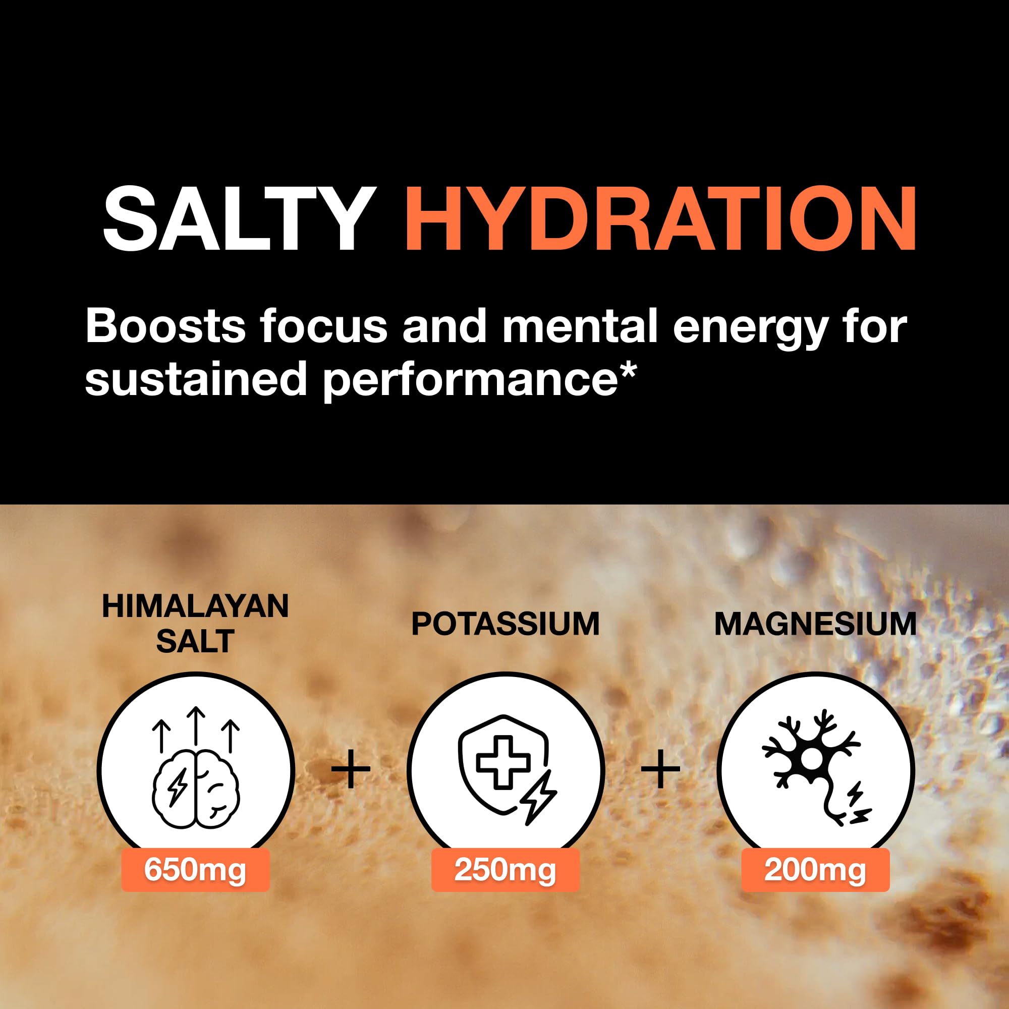 PRSNT Focus & Hydration Nootropic Supplement with a glass of water