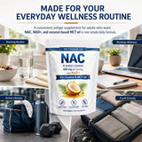 Prspy NAC Daily Nutritional Support Softgels in a travel bag