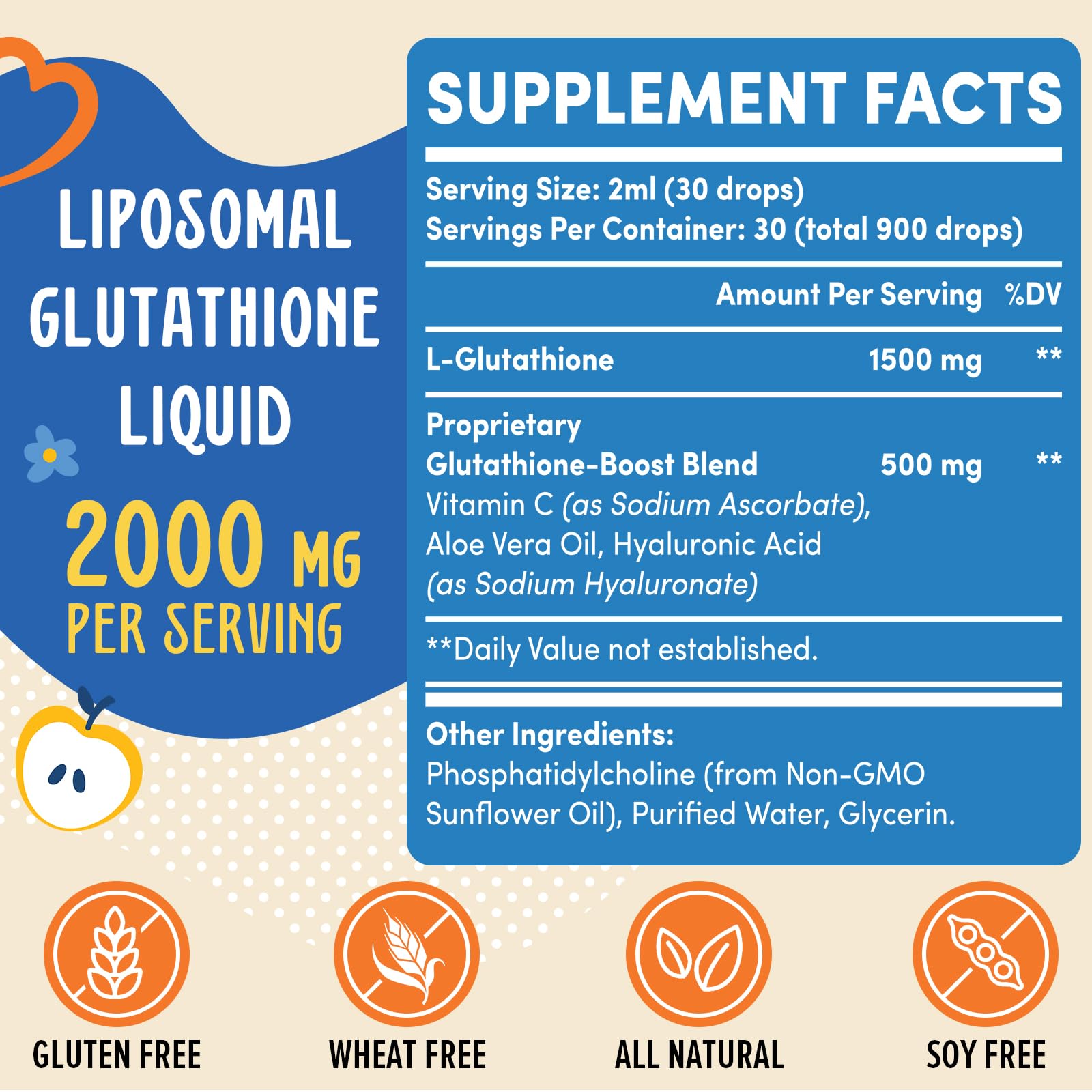 Prunucis Liposomal Glutathione Liquid 2000 MG bottle with cap
