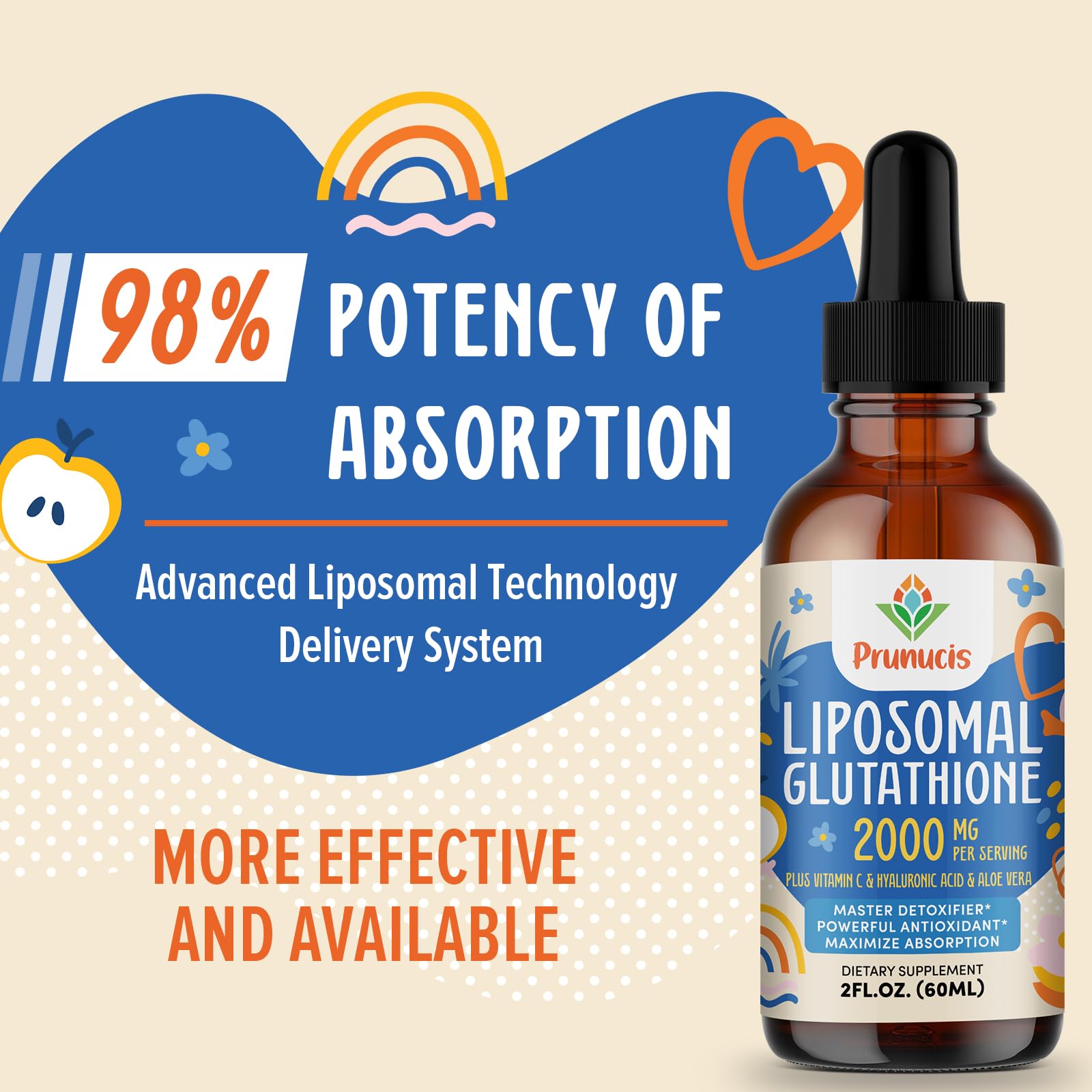 Prunucis Liposomal Glutathione Liquid 2000 MG side view