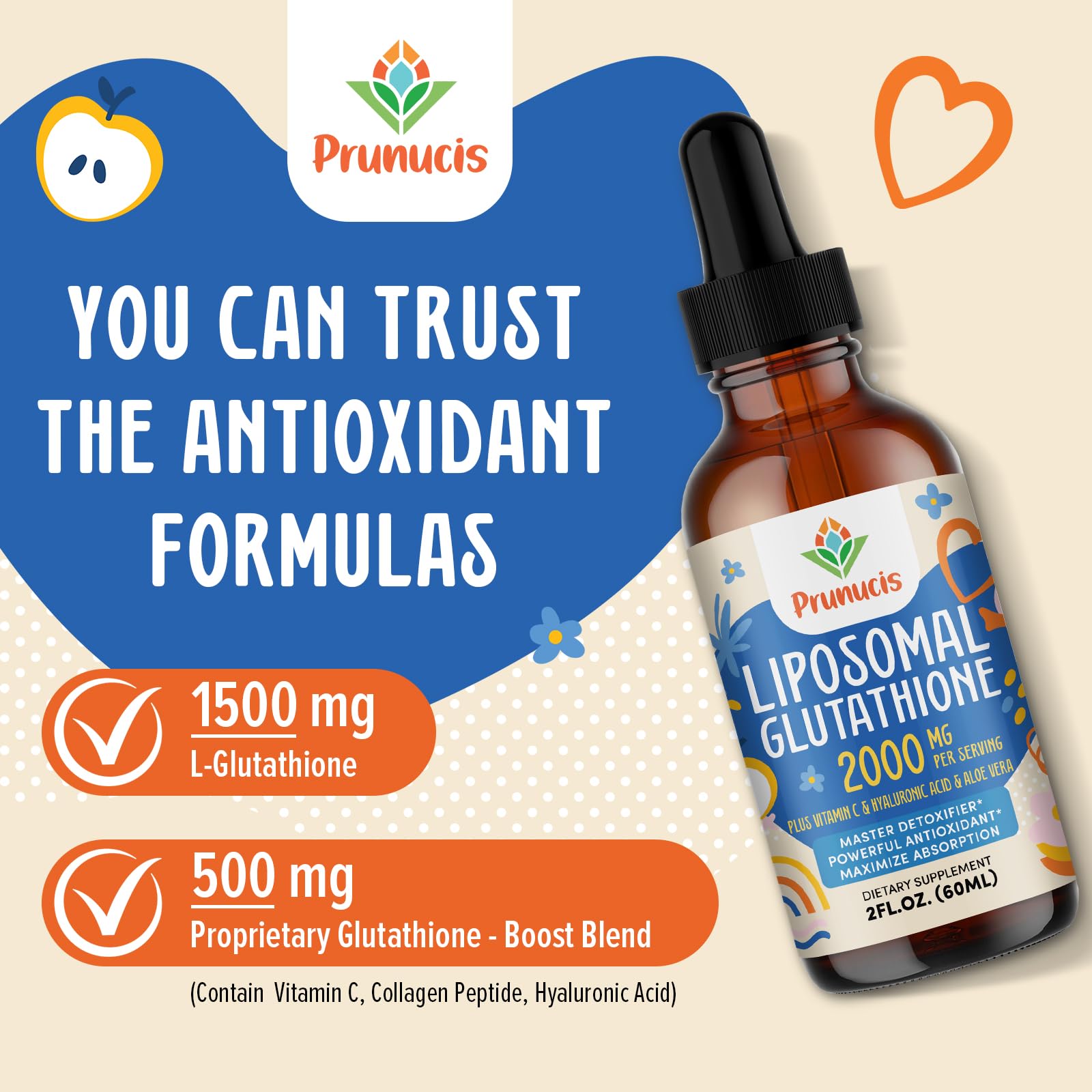 Prunucis Liposomal Glutathione Liquid 2000mg ingredients list